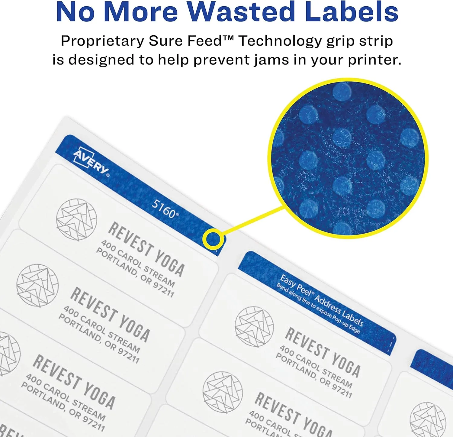 Avery Matte White Round Labels, Sure Feed Technology, 1-1/2in, 400 Labels (8293)