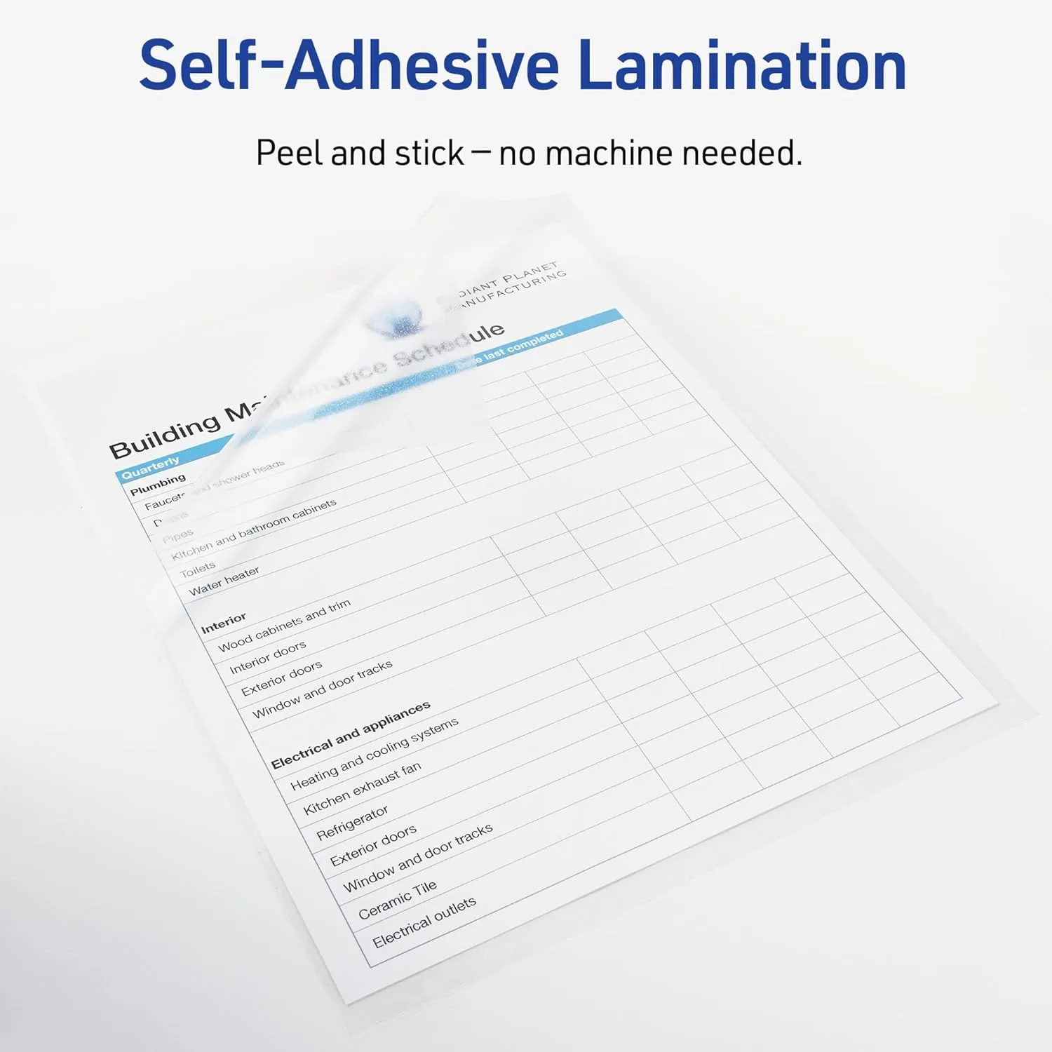 Avery Clear Laminating Sheets, 9" x 12", Permanent Self-Adhesive, 50 Sheets