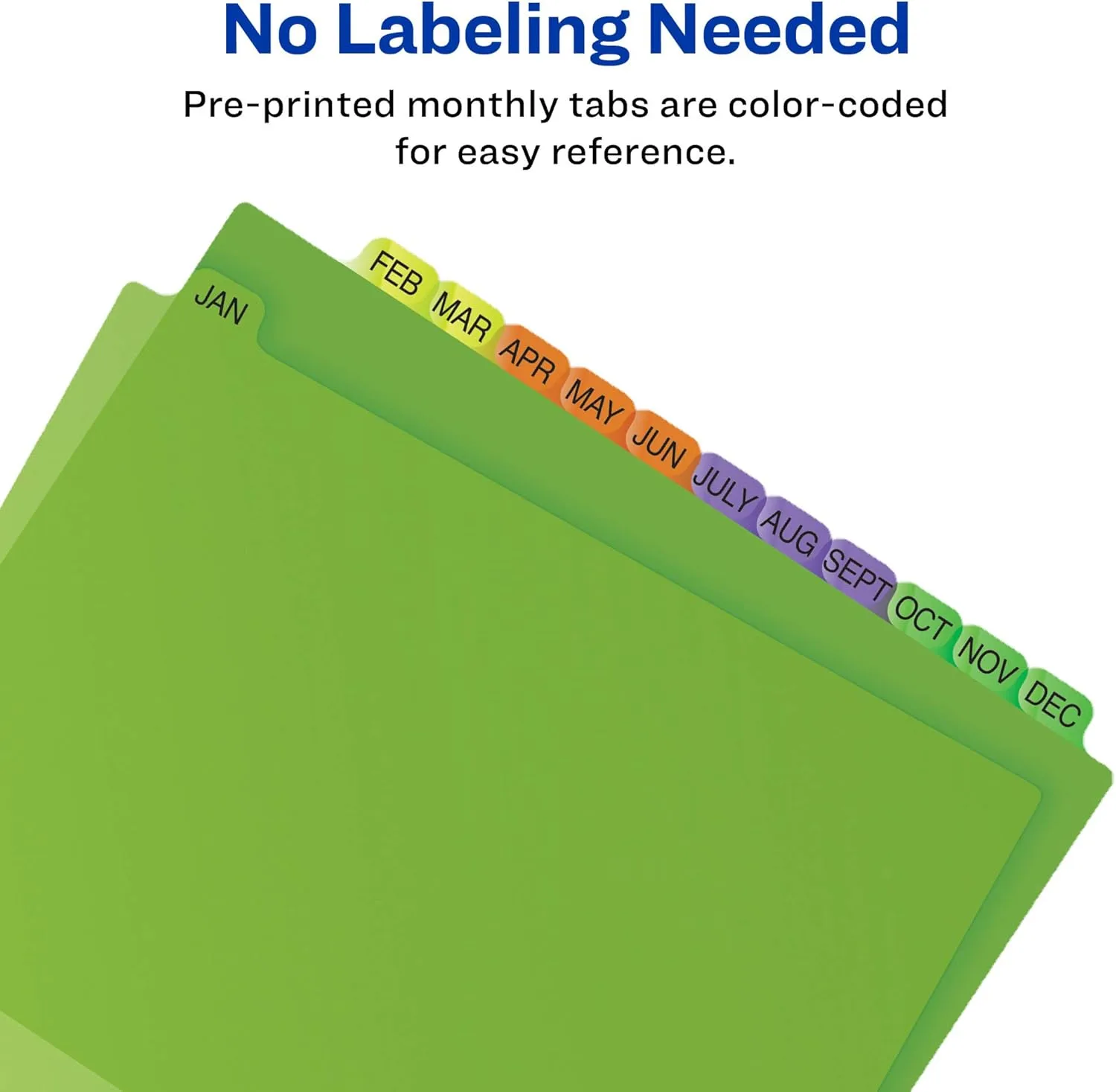 Avery Plastic A-Z 12-Tab Dividers for 3 Ring Binders, Pre-Printed Multicolor Tabs, 1 Set (11330)