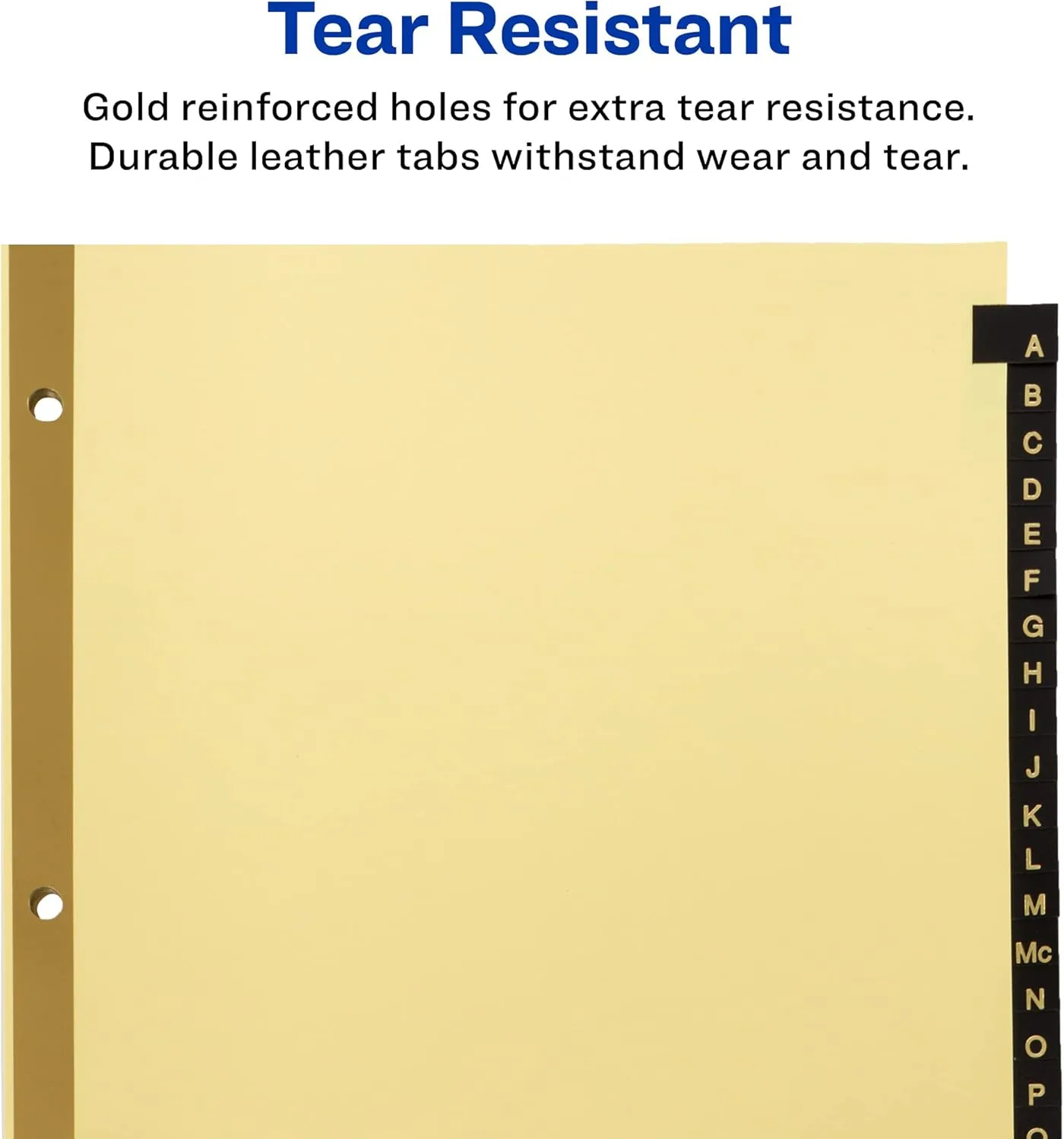 Avery A-Z Dividers for 3 Ring Binders, 25-Tab Set, Pre-Printed Black Leather Tabs, 1 Binder Divider Set (11350) 8.5 x 11 Inch 1 Set