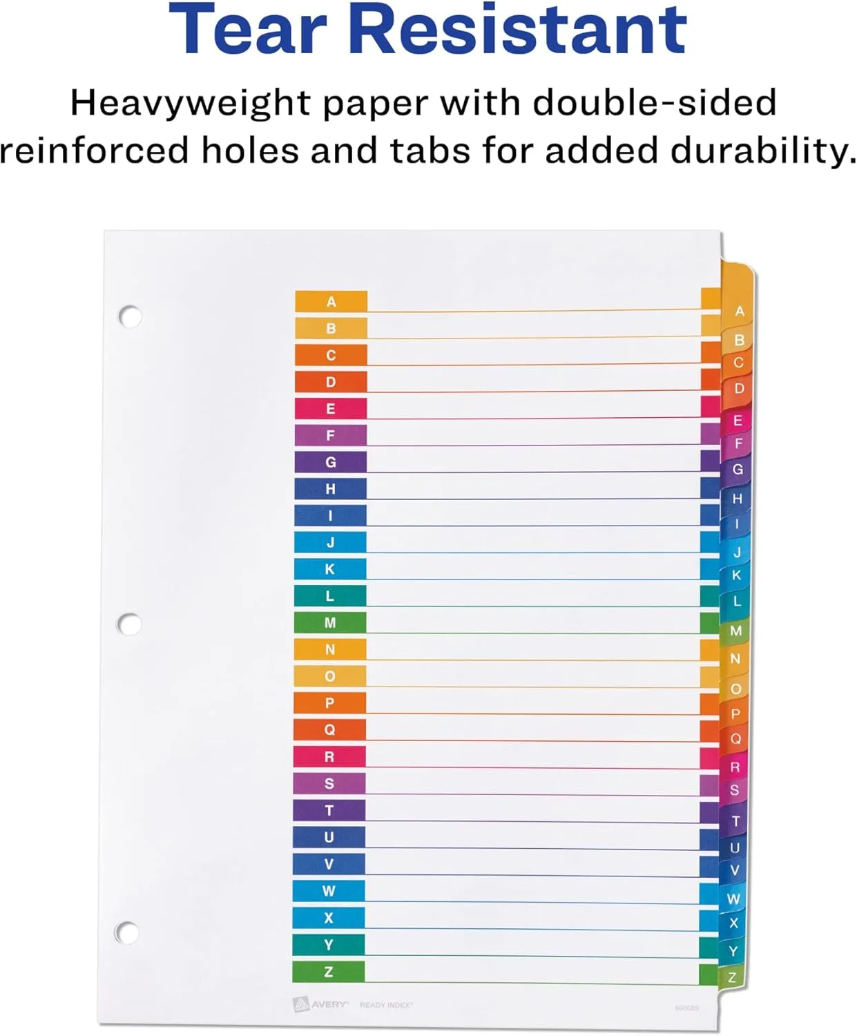 Avery A-Z 26 Tab Dividers, 6 Sets (11832) Multicolor 8.5 x 11