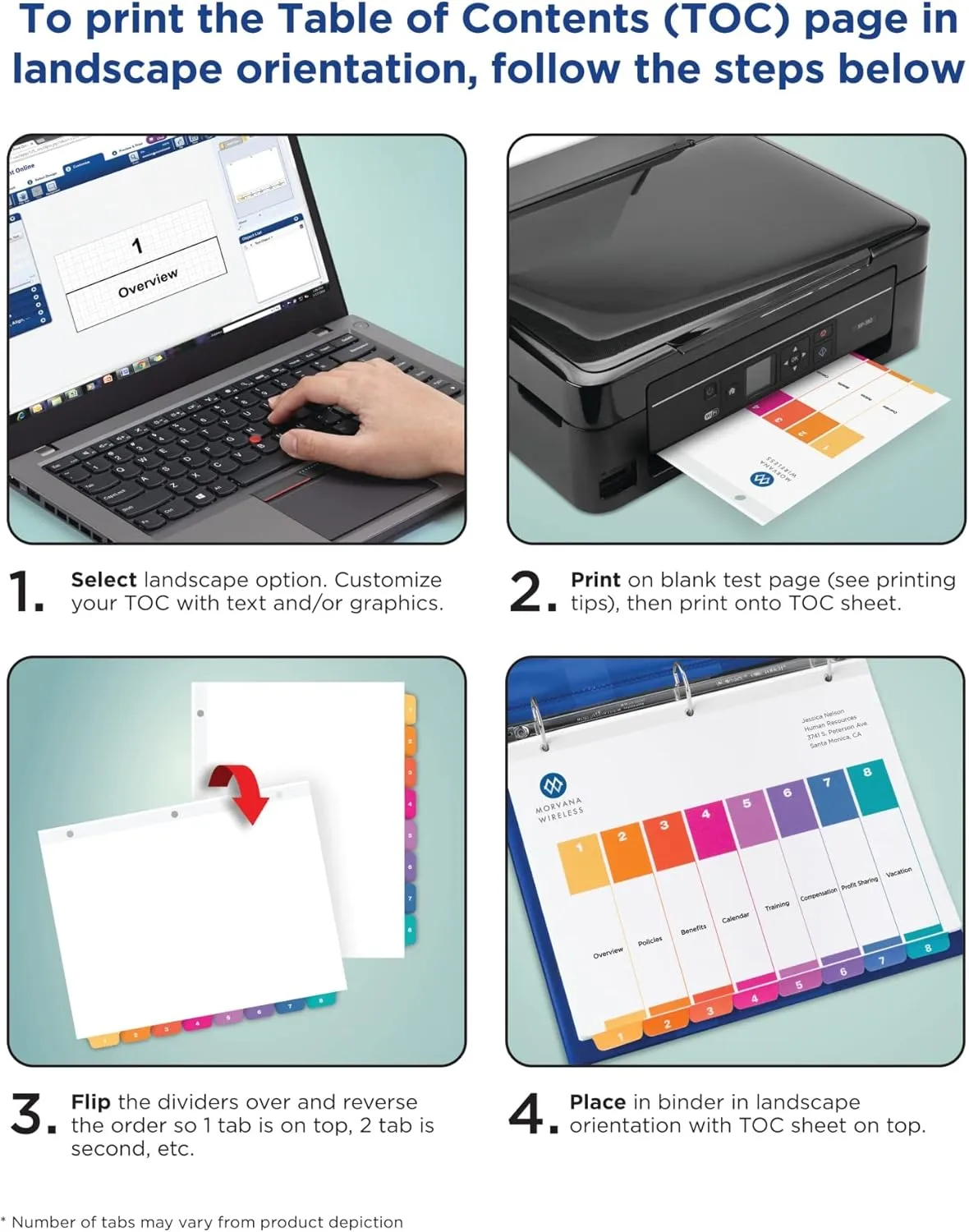 Avery A-Z 26 Tab Dividers, 6 Sets (11832) Multicolor 8.5 x 11