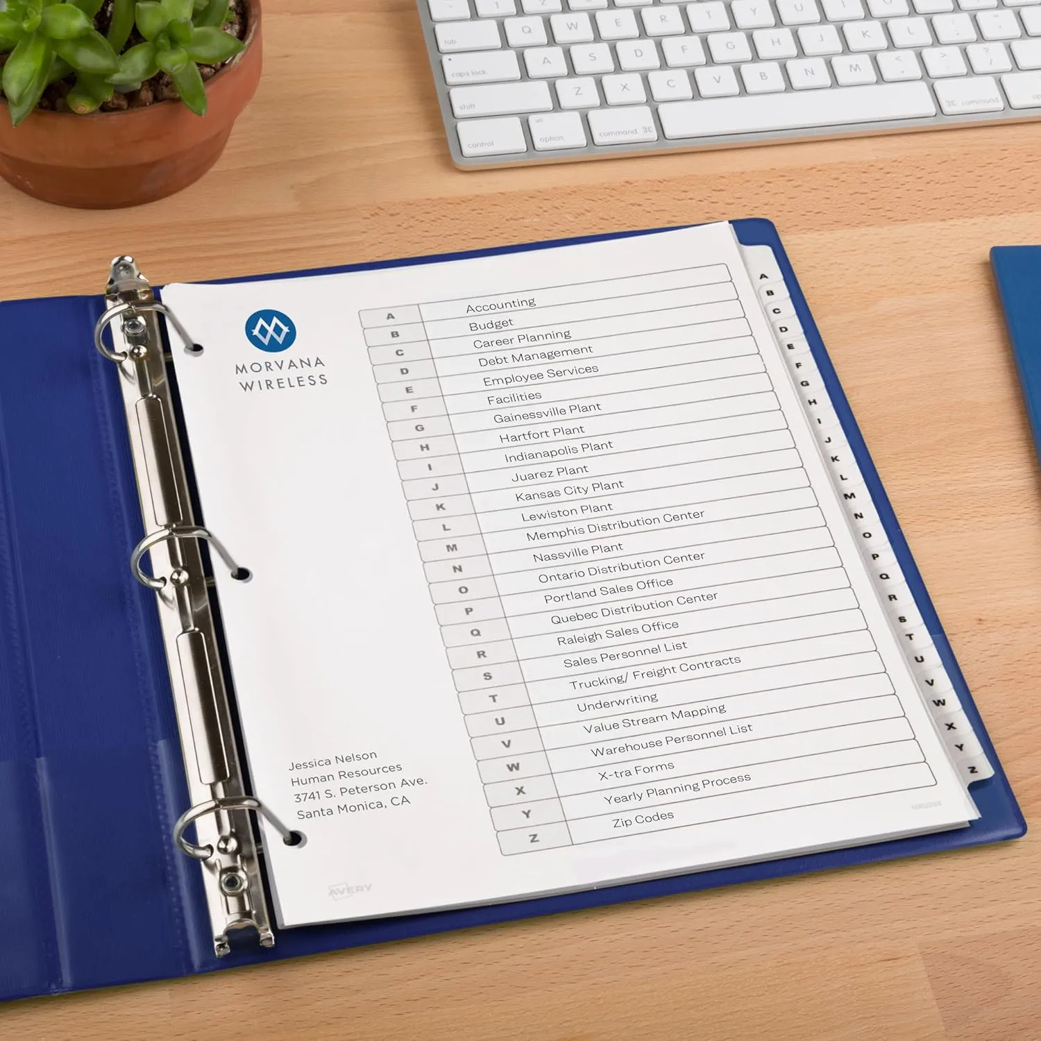 Avery A-Z 26 Tab Dividers for 3-Ring Binders, 8.5 x 11, White Tabs, 26-Pack
