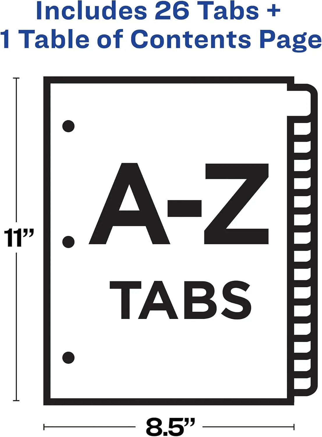 Avery Allstate-Style Collated Legal Exhibit Dividers, 8 1/2in x 11in, White Dividers/White Tabs, A-Z, Pack Of 26 Tabs