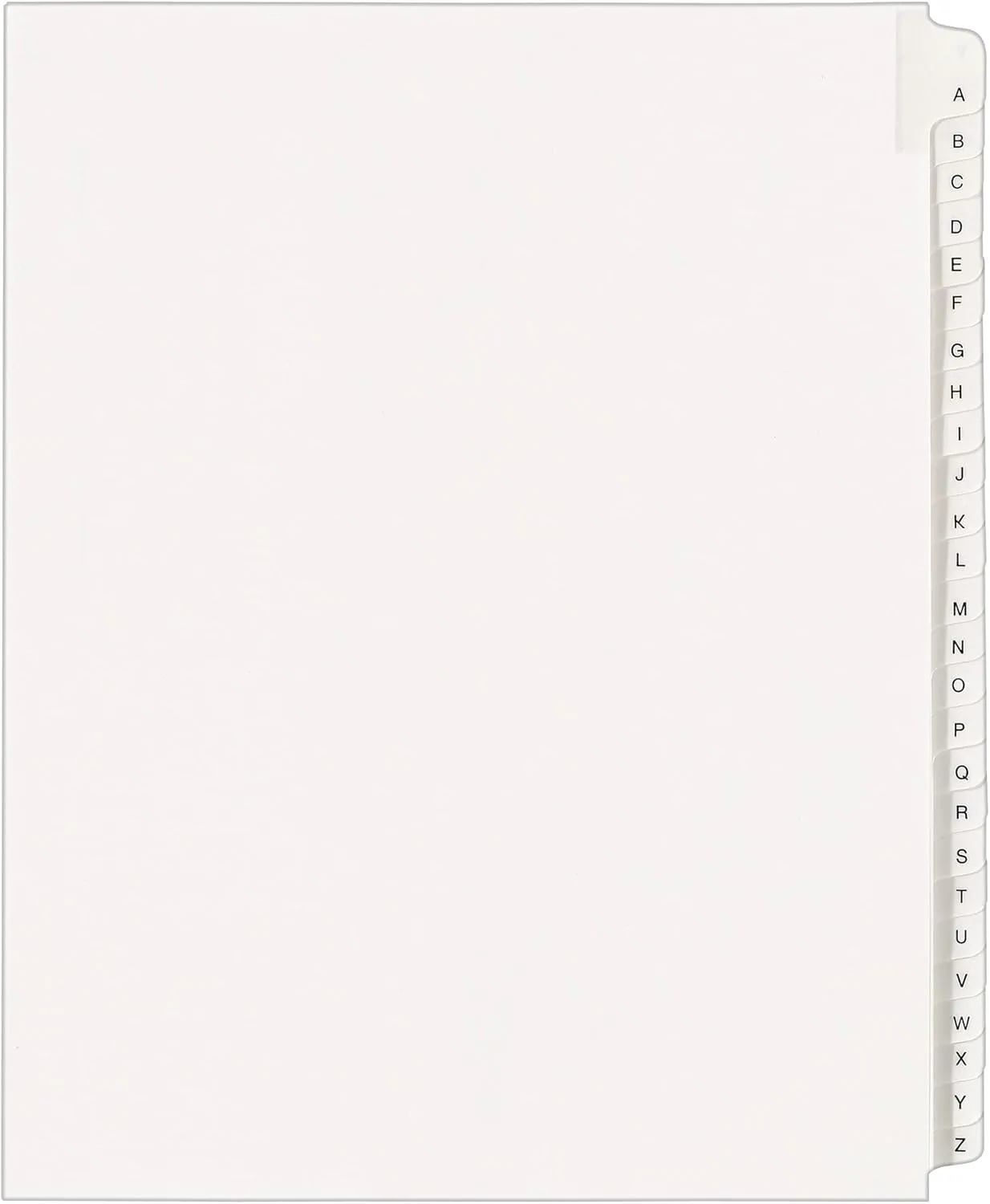 Avery Allstate-Style Collated Legal Exhibit Dividers, 8 1/2in x 11in, White Dividers/White Tabs, A-Z, Pack Of 26 Tabs