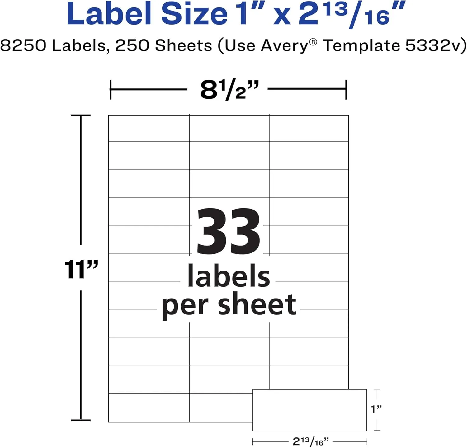 AVERY Address Labels for Copiers, White Matte Rectangle