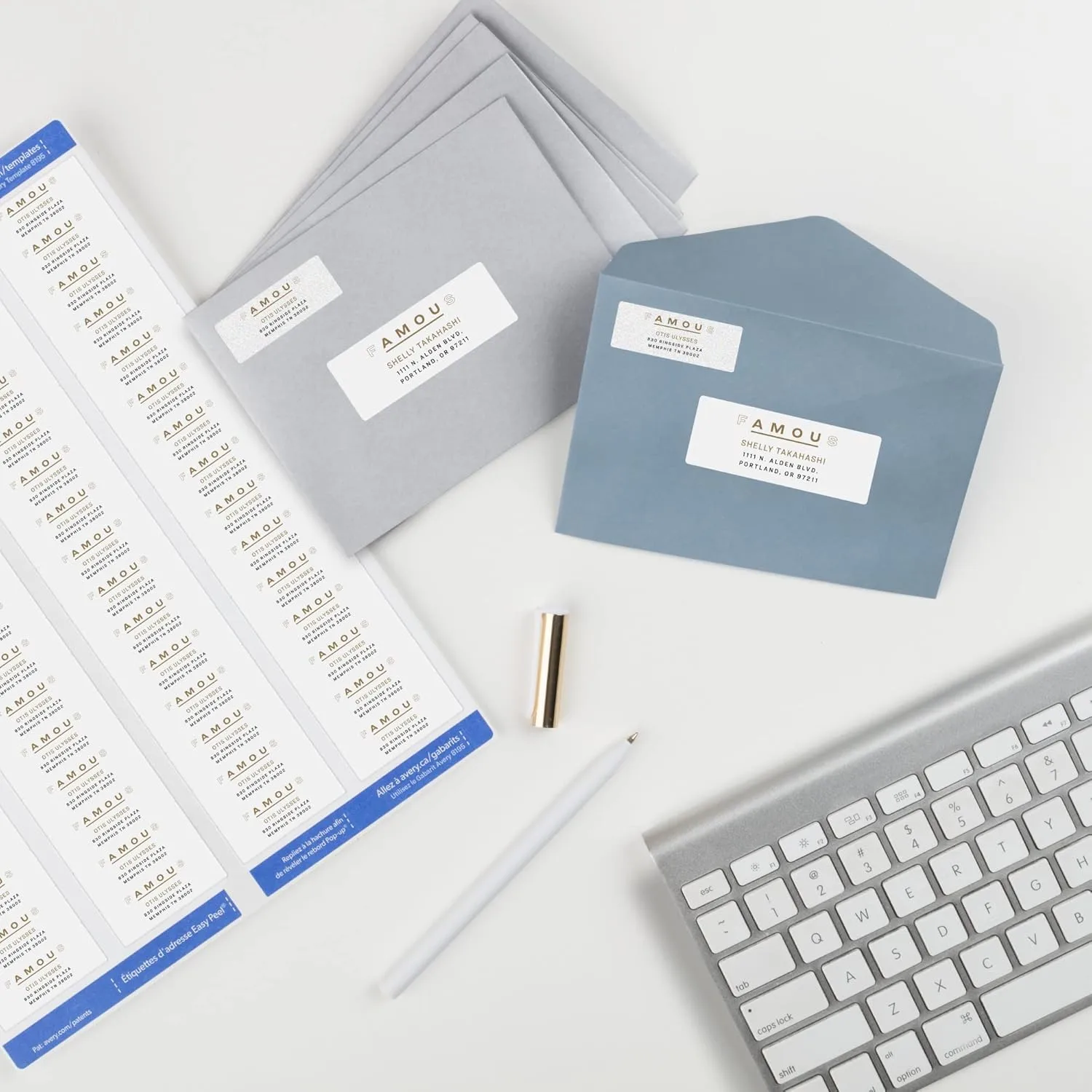 Avery Printable Return Address Labels with Sure Feed, 2/3" x 1-3/4", White, 1,500 Blank Mailing Labels (08195)