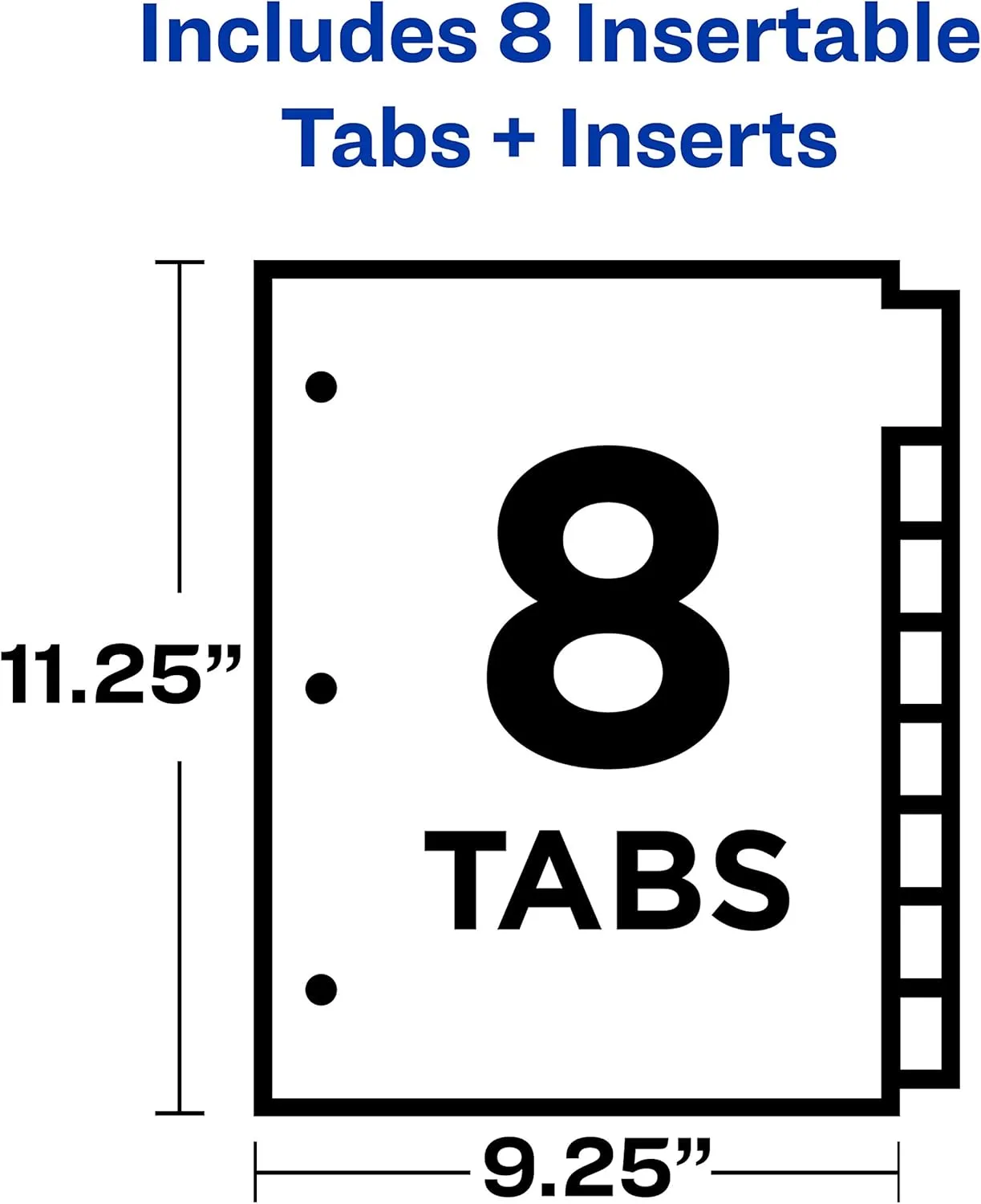 Avery Big Tab Insertable Extra-Wide Dividers, 8 Multicolor Tabs, 1 Set (11222)