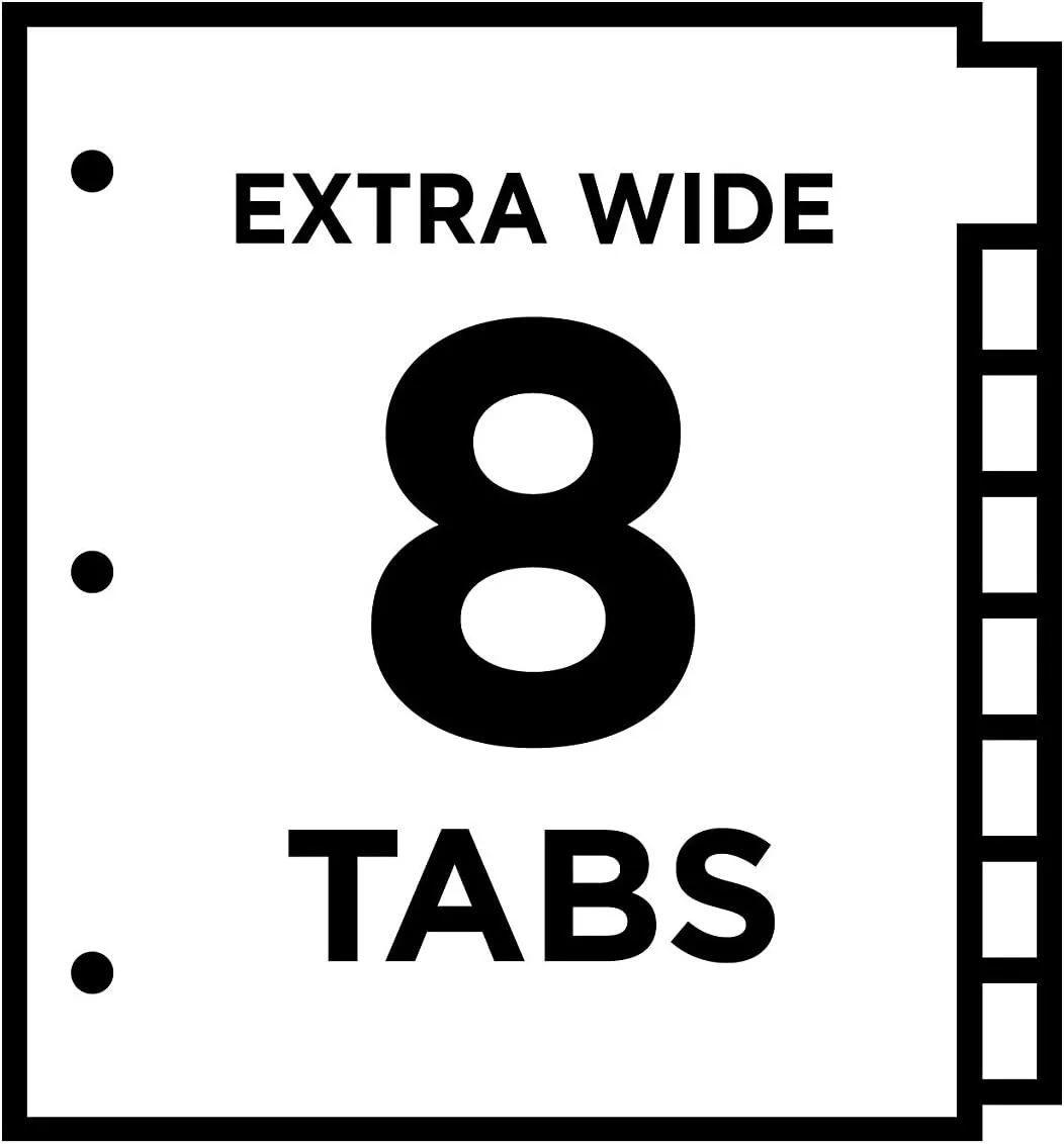 Avery Big Tab Insertable Extra-Wide Dividers, 8 Multicolor Tabs, 1 Set (11222)