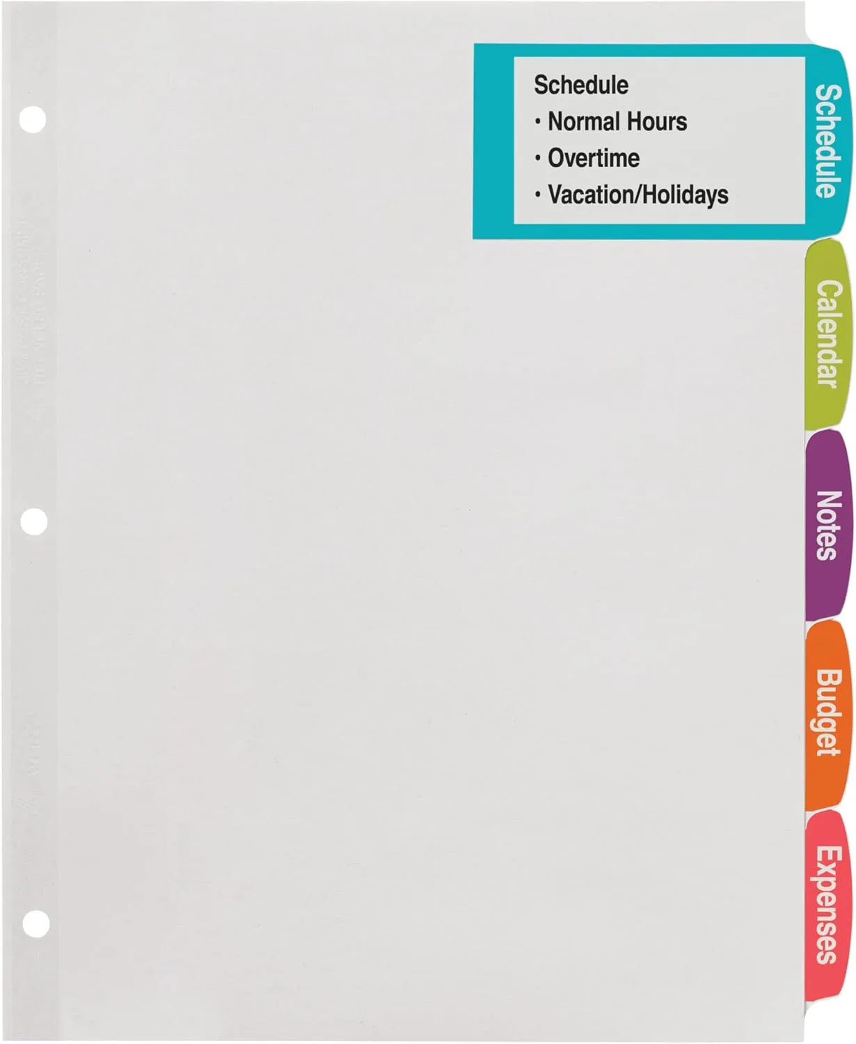 Avery Big Tab Printable Large White Label Dividers, 5-Tab, Easy Peel, 20 Sets (14440)
