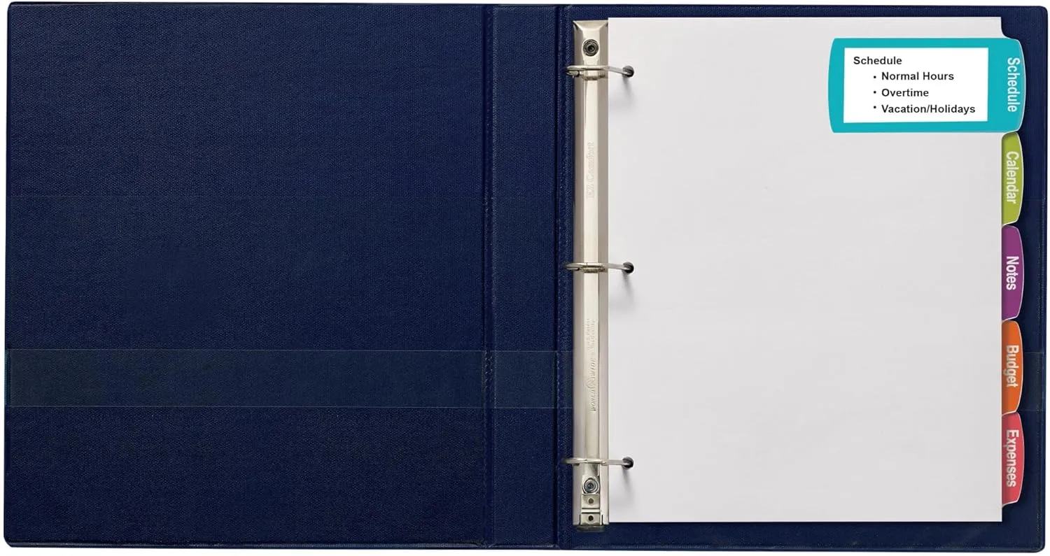 Avery Big Tab Printable Large White Label Dividers, 5-Tab, Easy Peel, 20 Sets (14440)