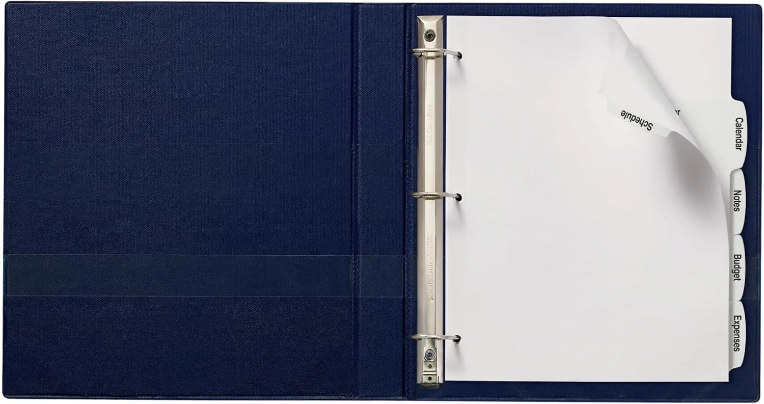 Avery Big Tab Printable Large White Label Dividers, 5-Tab, Easy Peel, 20 Sets (14440)