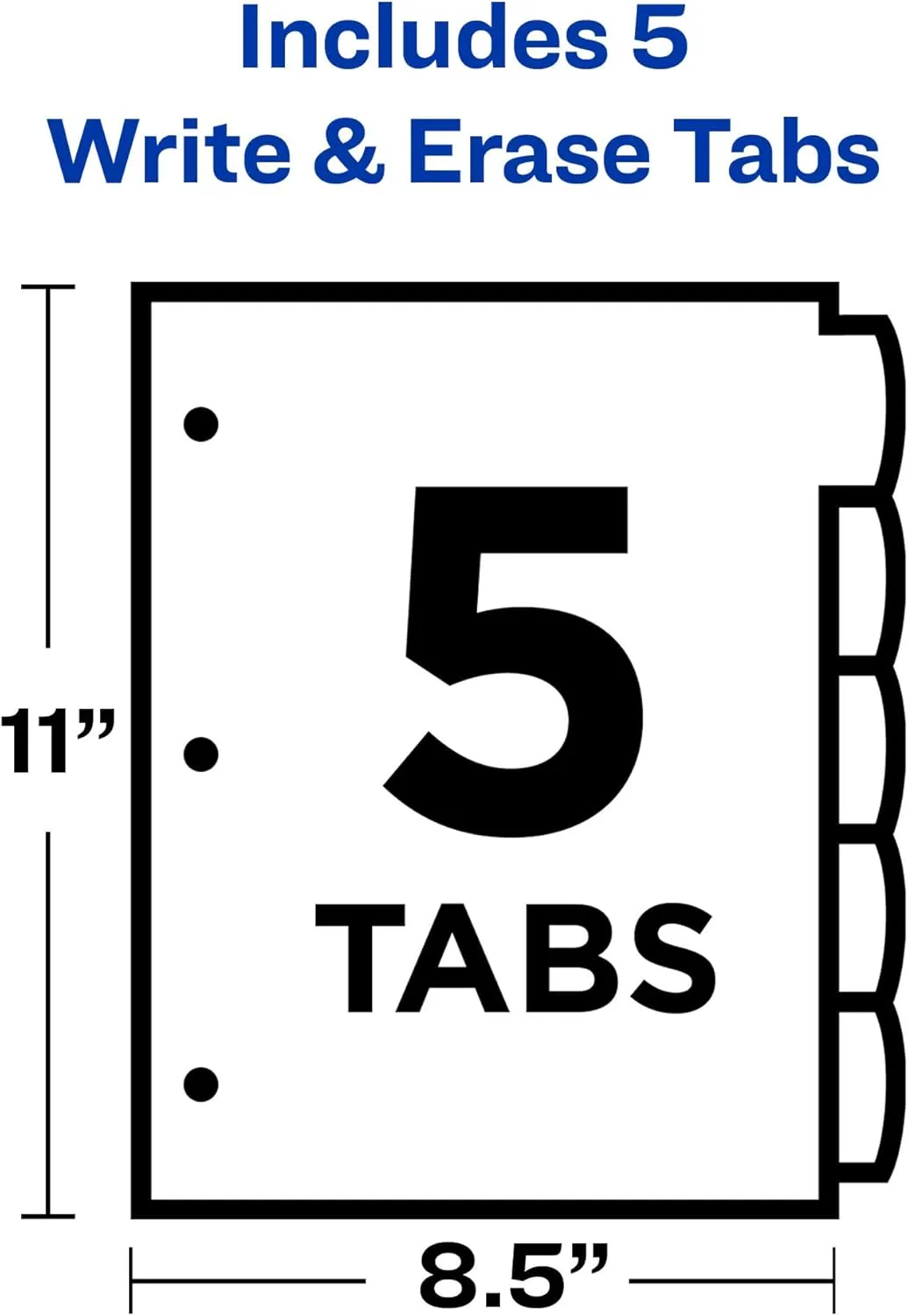 Avery Big Tab Write & Erase Durable Plastic Dividers for 3 Ring Binders, 5-Tab Set, Pastel Multicolor, 1 Set (16170)