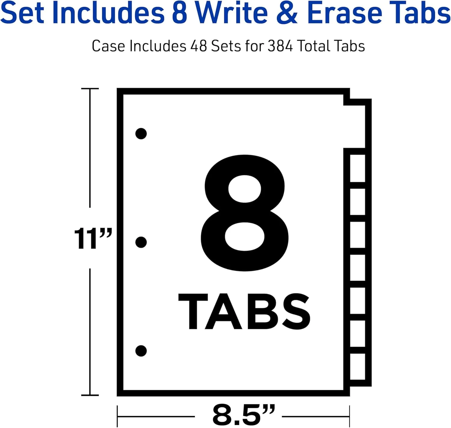 Avery Big Tab Write & Erase Dividers for 3 Ring Binders, 8-Tab Set, Multicolor Divider Tabs, 1 Set of Binder Dividers