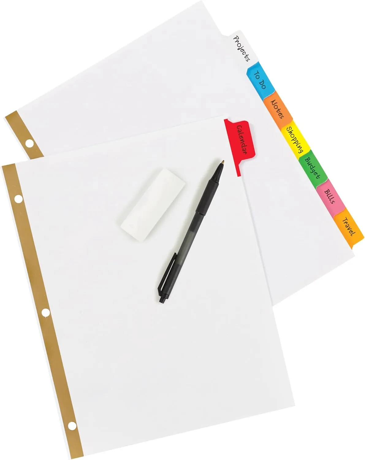 Avery Big Tab Write & Erase Dividers for 3 Ring Binders, 8-Tab Set, Multicolor Divider Tabs, 1 Set of Binder Dividers