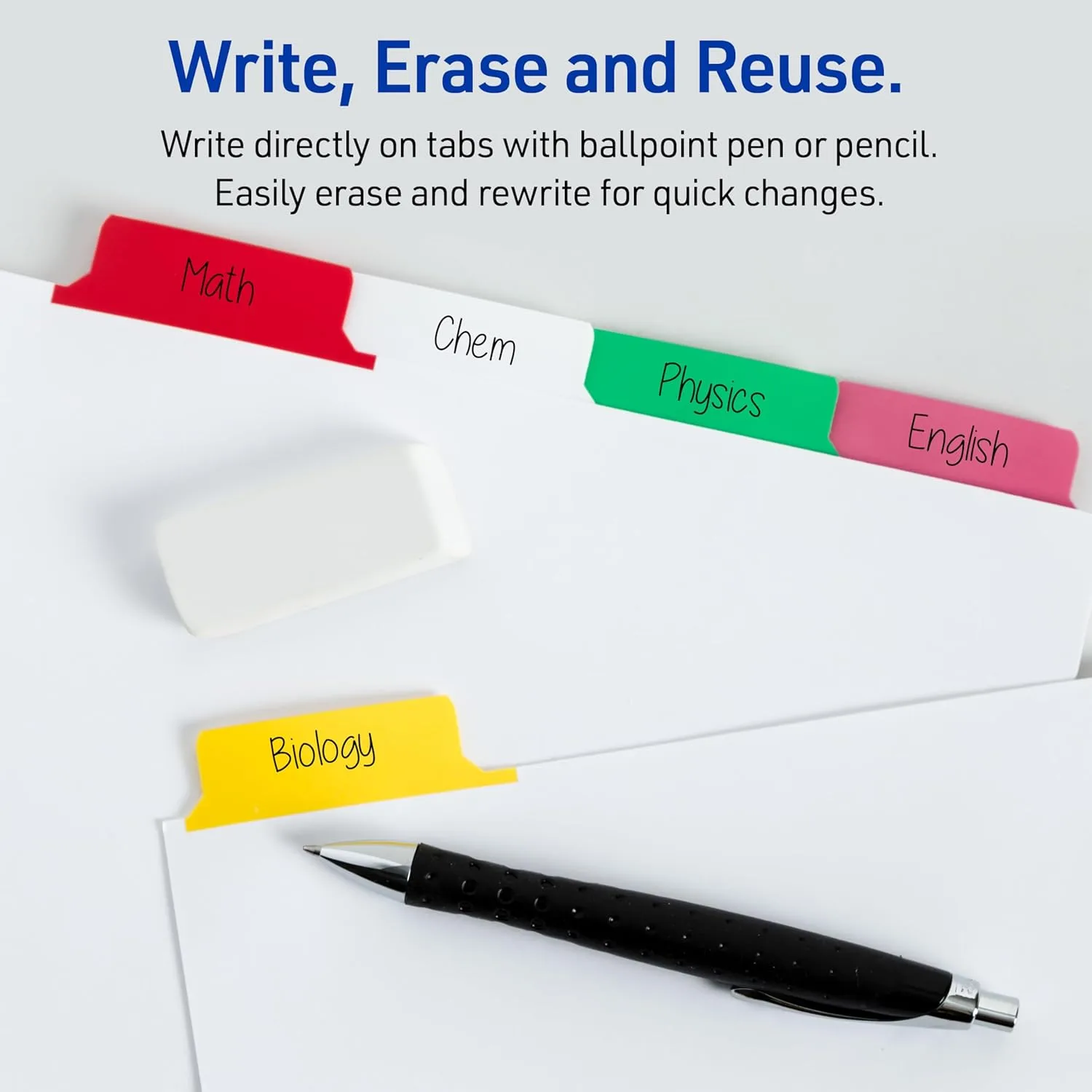 Avery Big Tab Write & Erase Dividers, 5-Tab, Multicolor (23076)