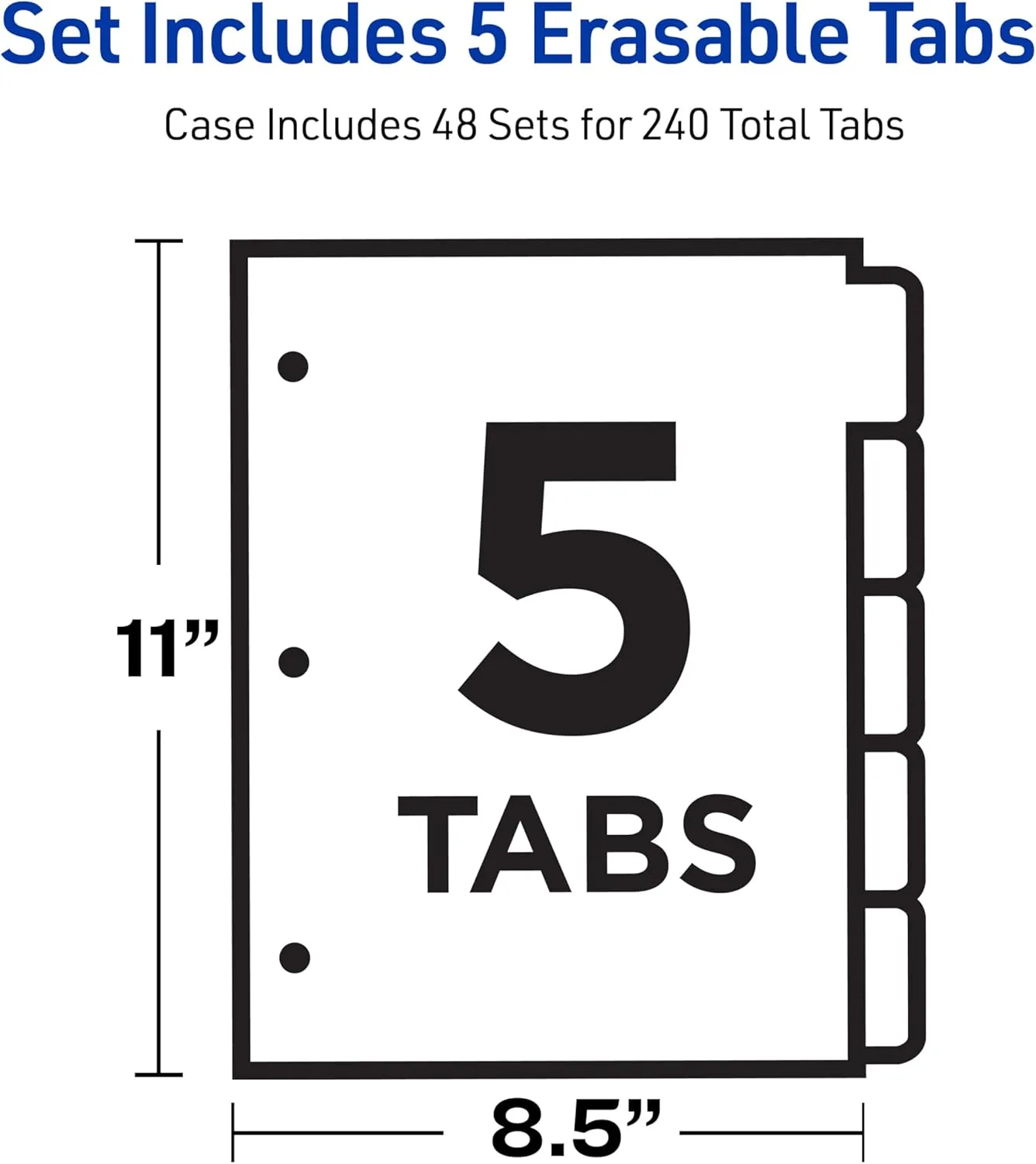 Avery Big Tab Write & Erase Dividers, 5-Tab, Multicolor (23076)