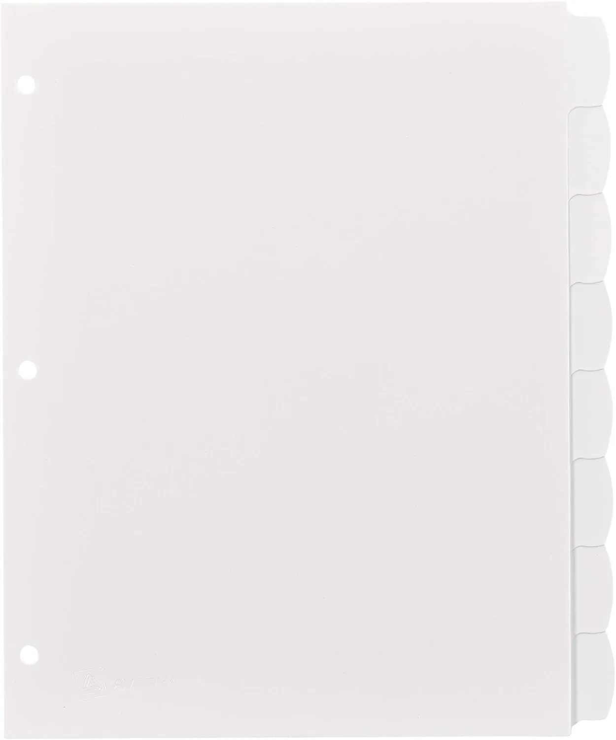 Avery Big Tab Write & Erase Durable Plastic Dividers for 3 Ring Binders, 8-Tab Set, White, 1 Set (16371)