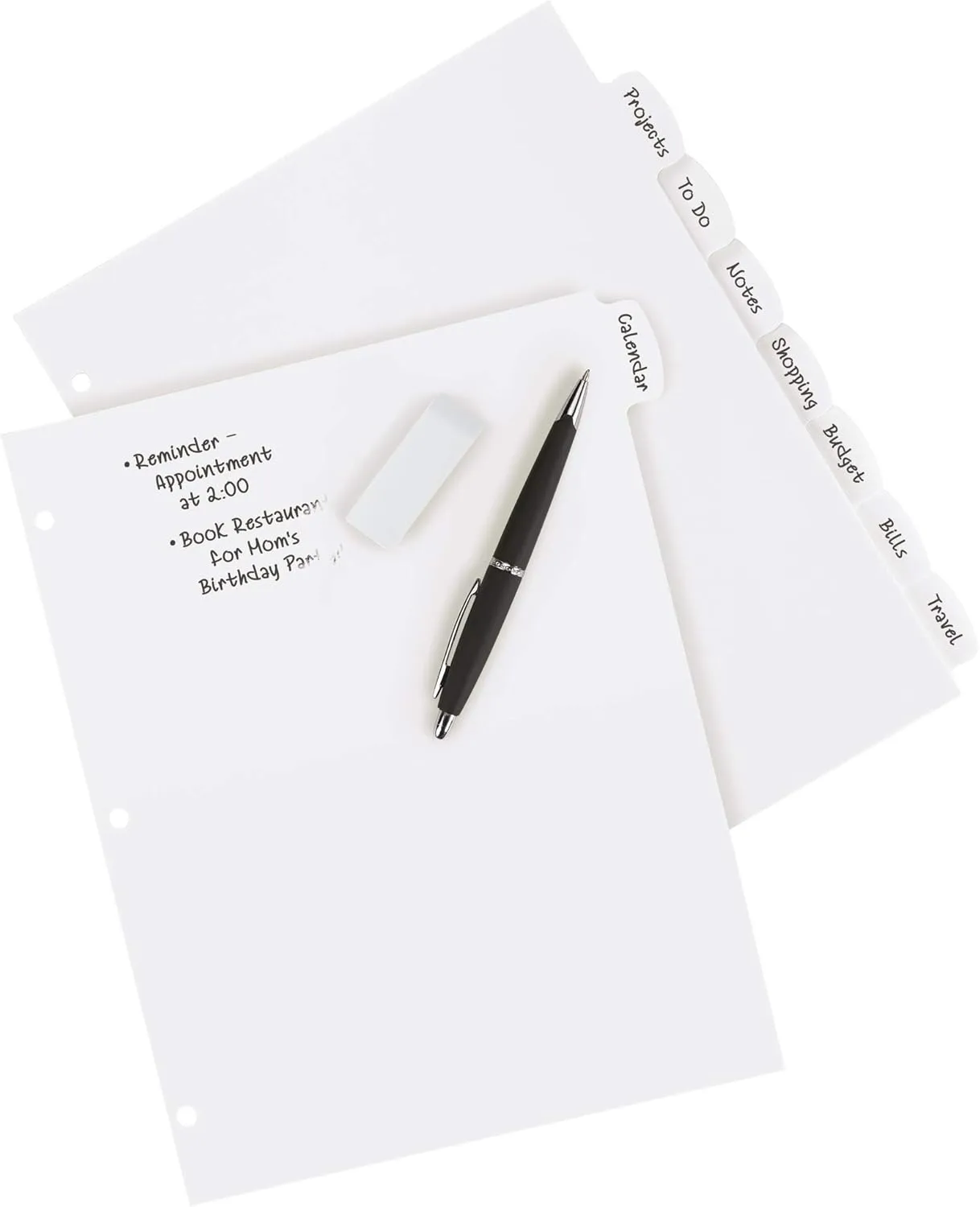 Avery Big Tab Write & Erase Durable Plastic Dividers for 3 Ring Binders, 8-Tab Set, White, 1 Set (16371)