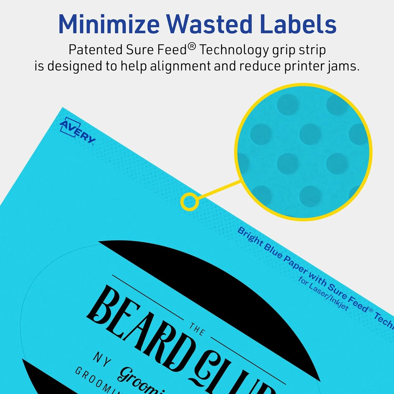 Avery Printable Oval Labels, Sure Feed Technology, 4" x 6", Bright Blue Labels, Print-to-The-Edge, Laser/Inkjet Printable