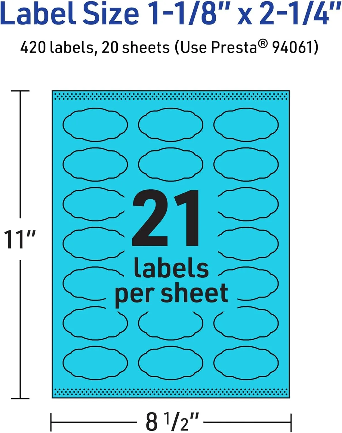 Avery Printable Oval Scalloped Labels, Sure Feed, Print-to-the-Edge, Laser/Inkjet Printable
