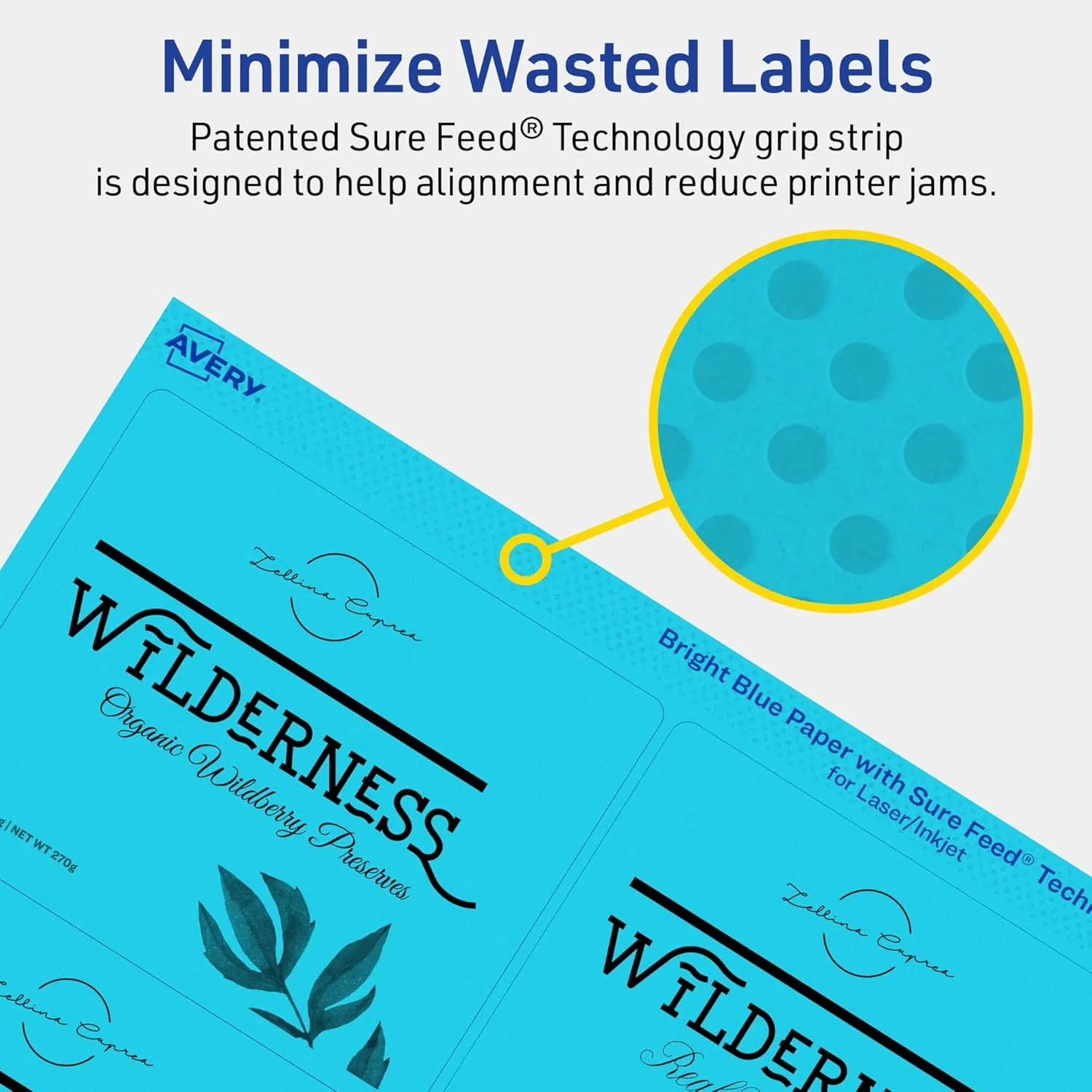 Avery Printable Labels with Sure Feed Technology, Laser/Inkjet Compatible