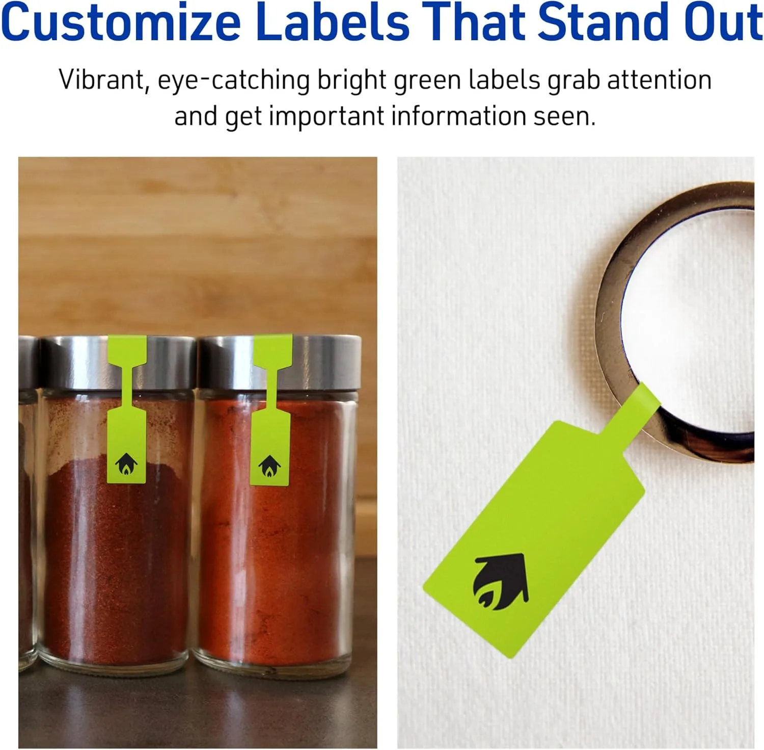 AVERY Printable Barbell Labels, Sure Feed Technology, 1/2" x 2-1/2", Bright Green