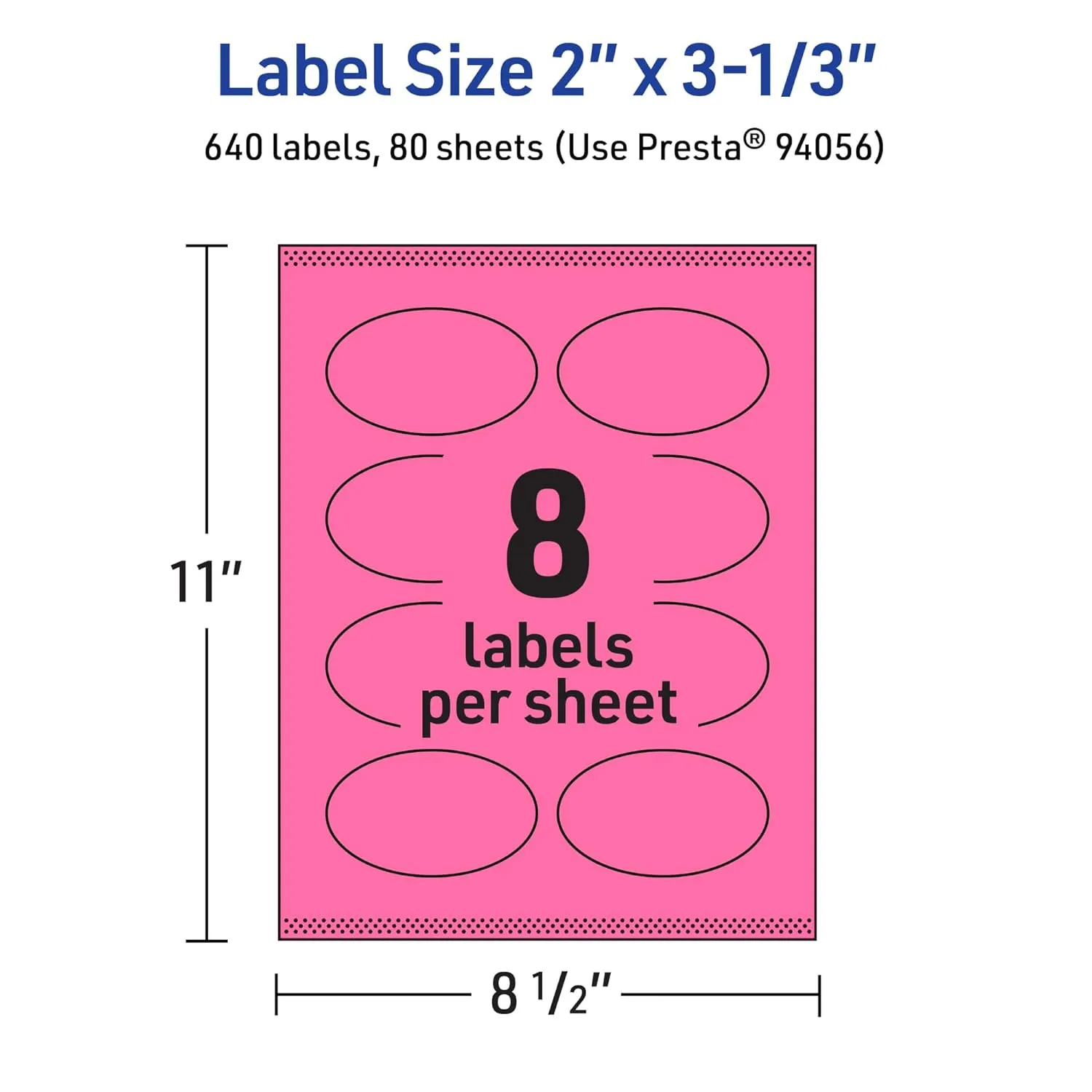 AVERY Printable Oval Labels, Sure Feed Technology, Print-to-the-Edge, Laser/Inkjet Printable
