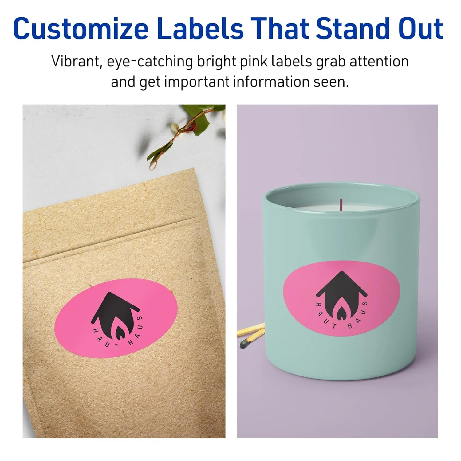 AVERY Printable Oval Labels, Sure Feed Technology, Print-to-the-Edge, Laser/Inkjet Printable