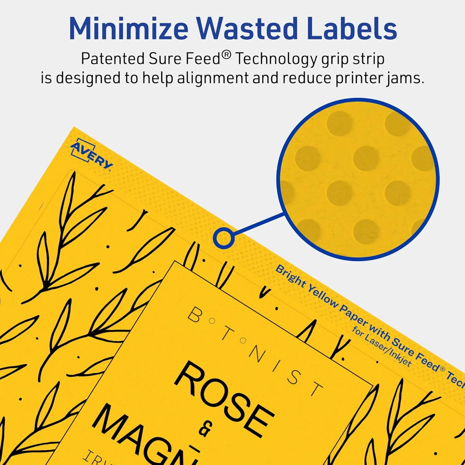 Avery Print-To-The-Edge Labels With Sure Feed Technology And Easy Peel, 94255-BYP10, Rectangle, 4-3/4in x 7-3/4in