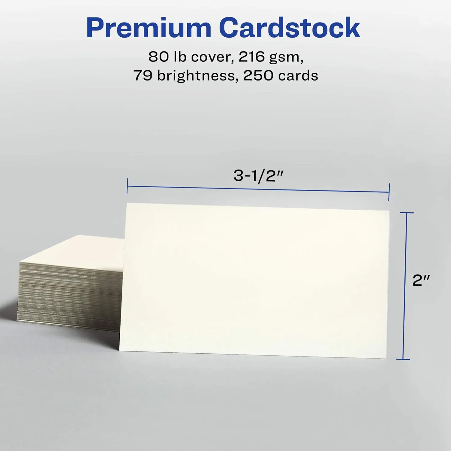 Avery Printable Business Cards with Sure Feed Technology, 2" x 3.5", Ivory, 250 Blank Cards for Inkjet Printers (08376) 250 cards