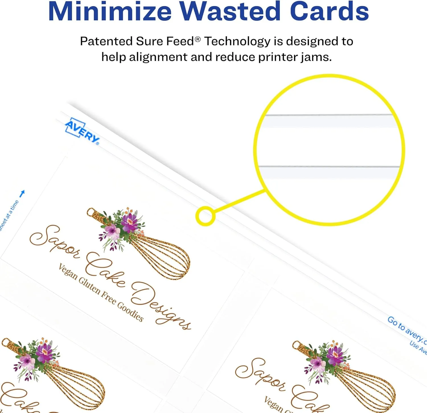 Avery Clean Edge Printable Business Cards with Sure Feed Technology, 2 x 3.5, White