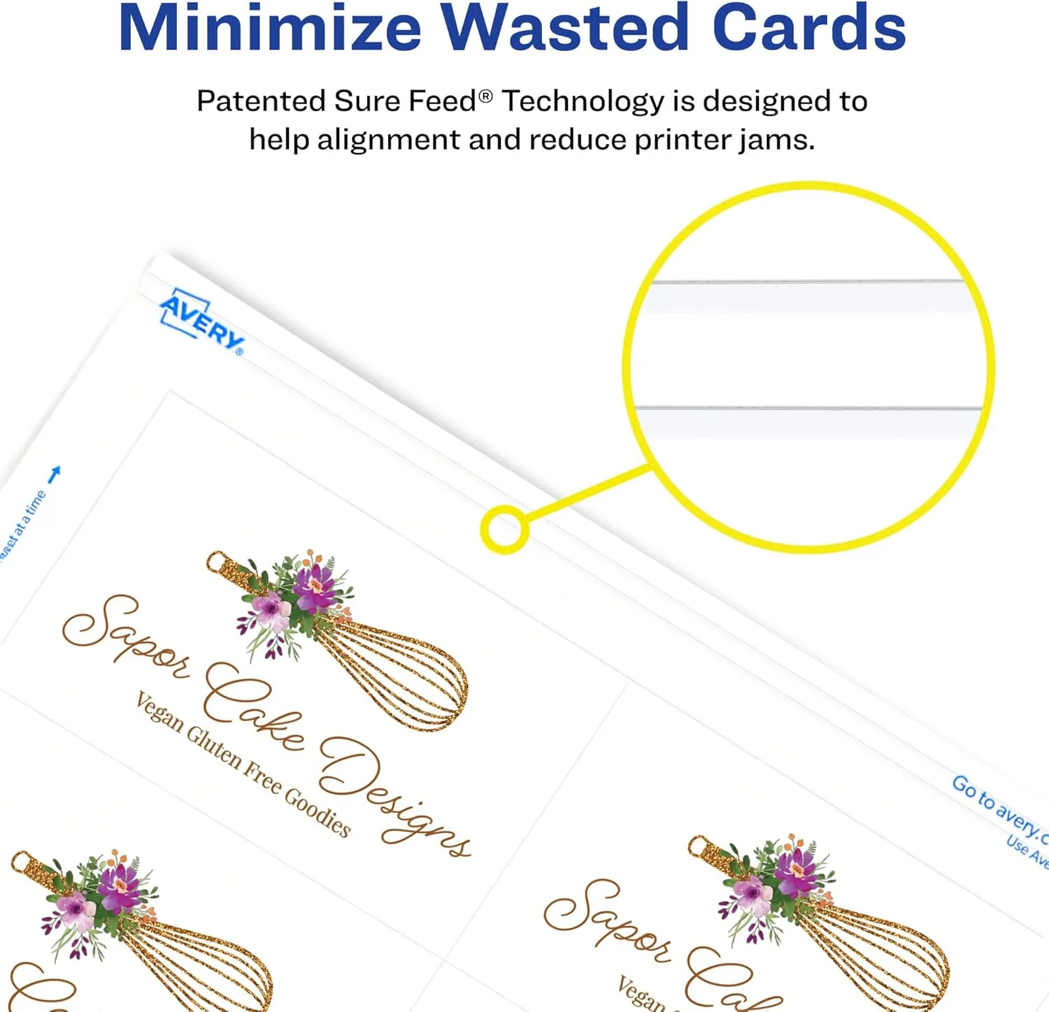 AVERY Clean Edge Printable Cards with Sure Feed Technology