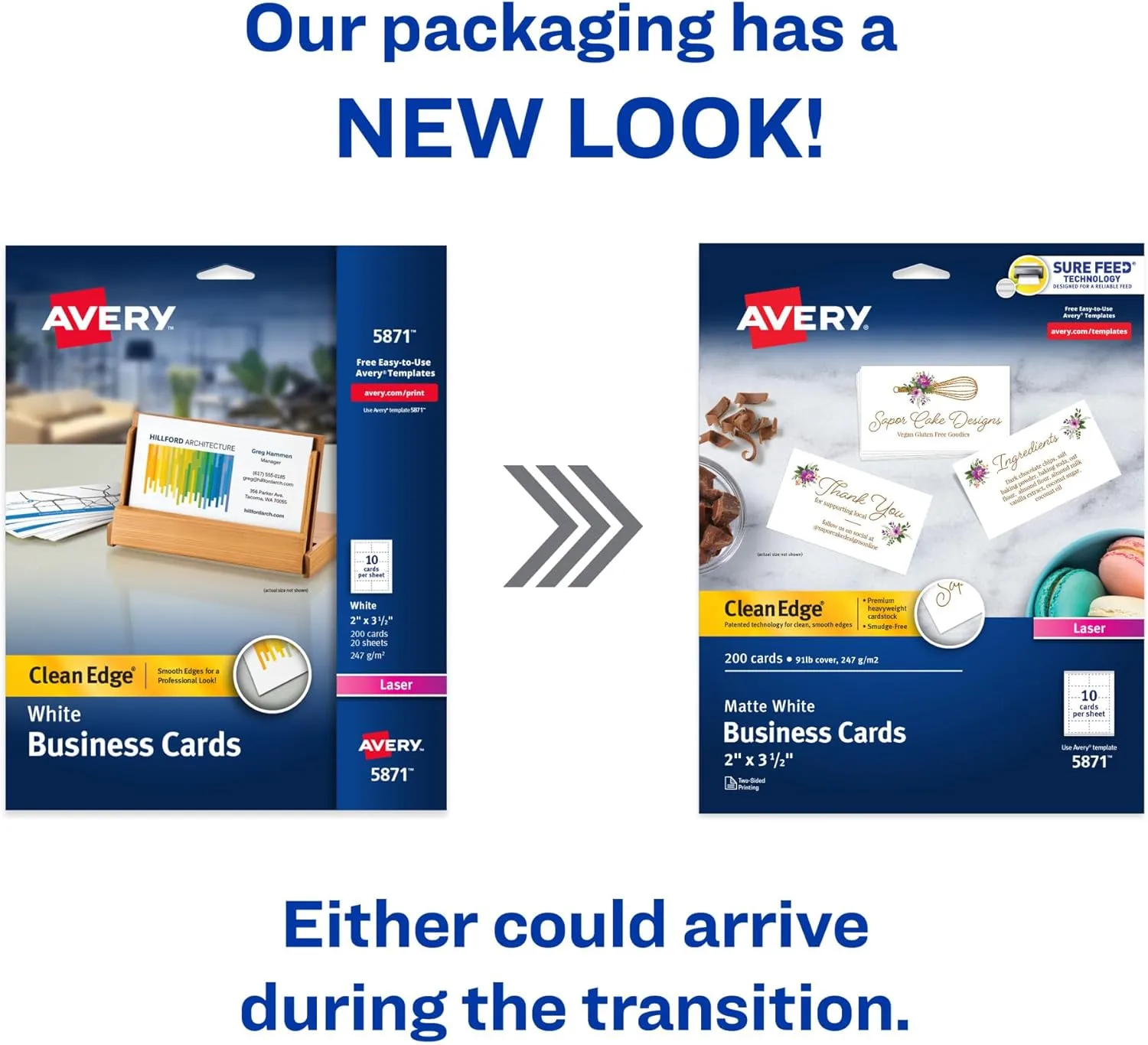 AVERY Clean Edge Printable Cards with Sure Feed Technology
