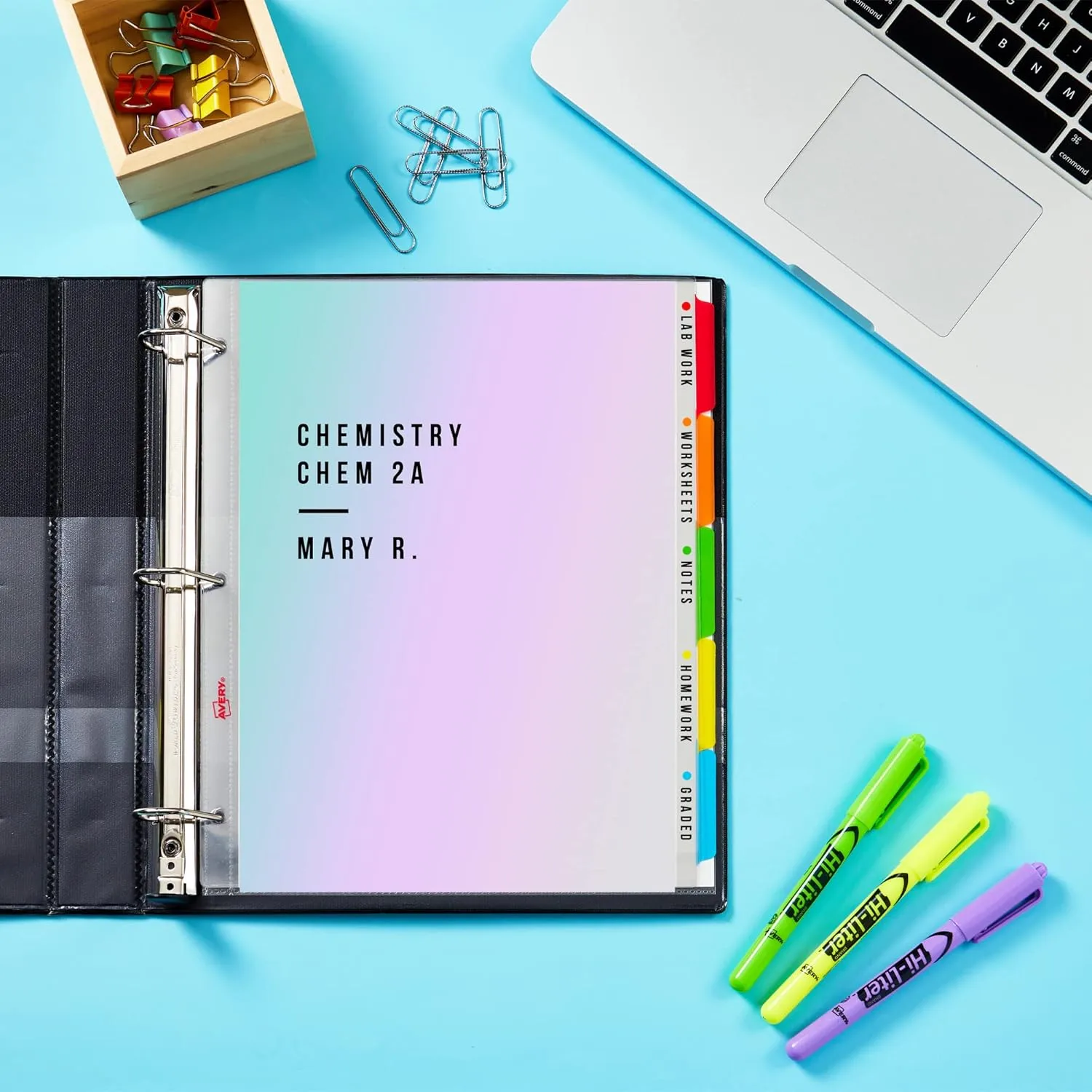 AVERY Clear Easy View Durable Plastic Dividers, 5-Tab, Letter, Multicolor