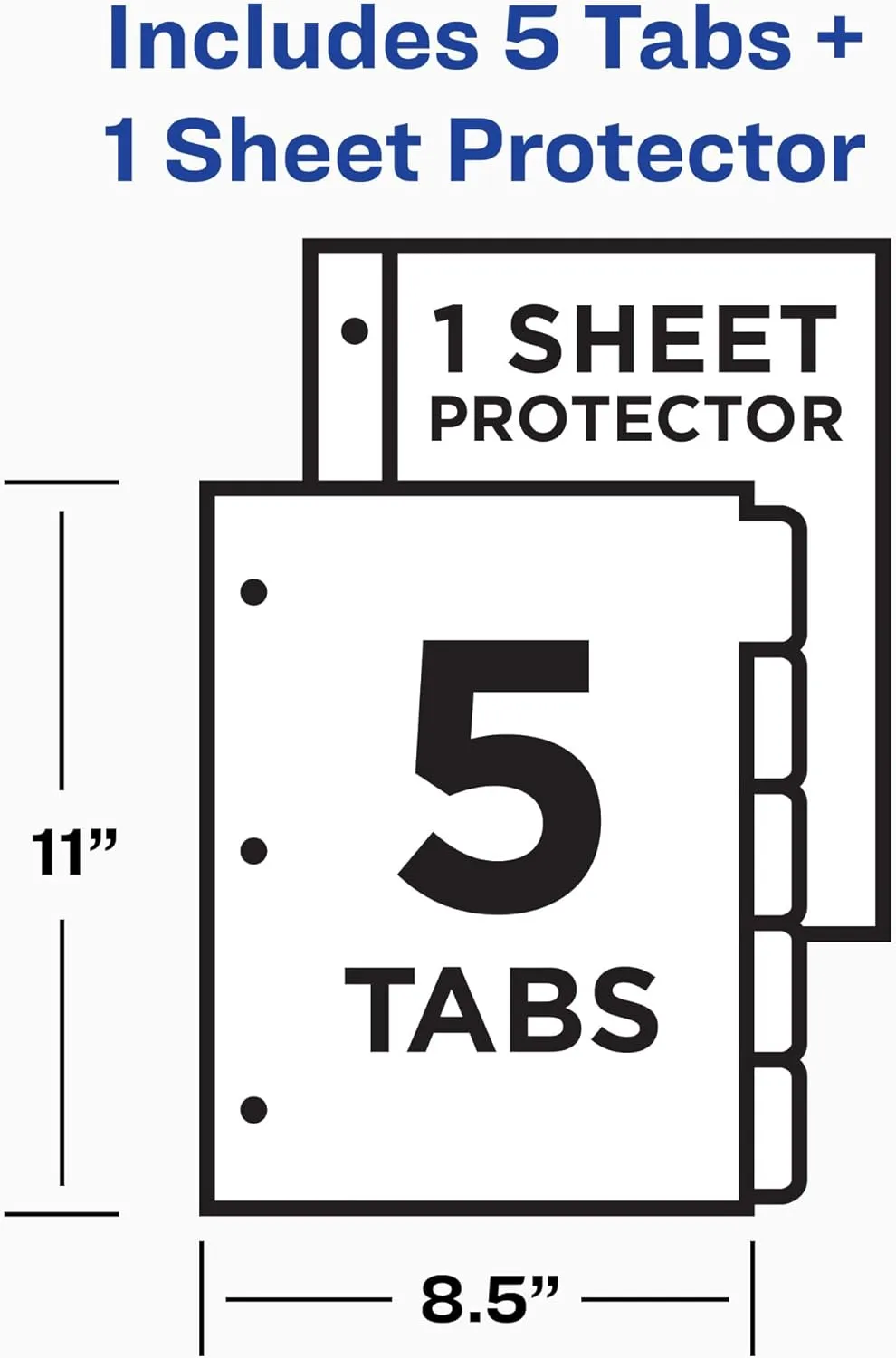AVERY Clear Easy View Durable Plastic Dividers, 5-Tab, Letter, Multicolor