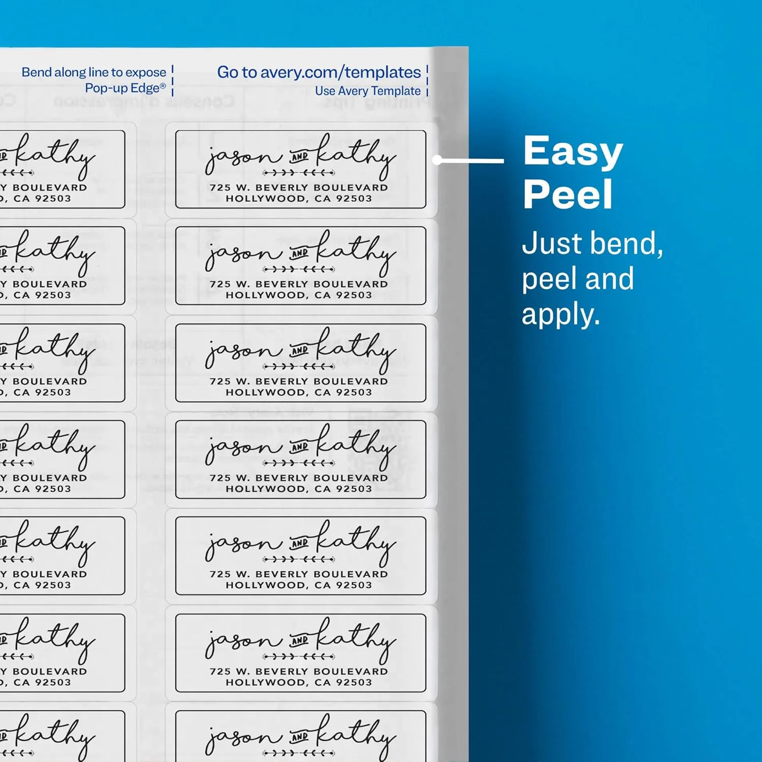 Avery Printable Glossy Clear Address Labels with Sure Feed & Easy Peel