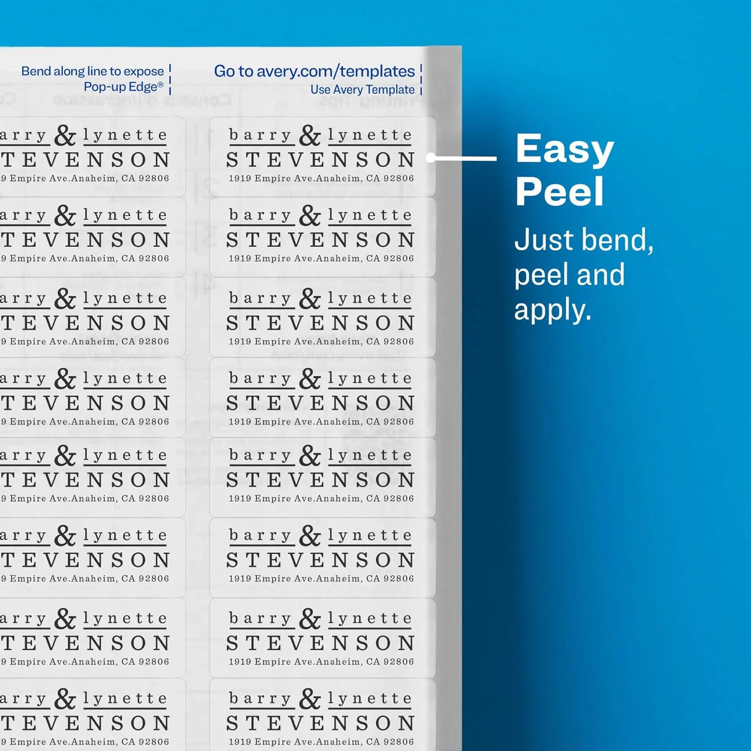 Avery Printable Glossy Clear Address Labels with Sure Feed & Easy Peel