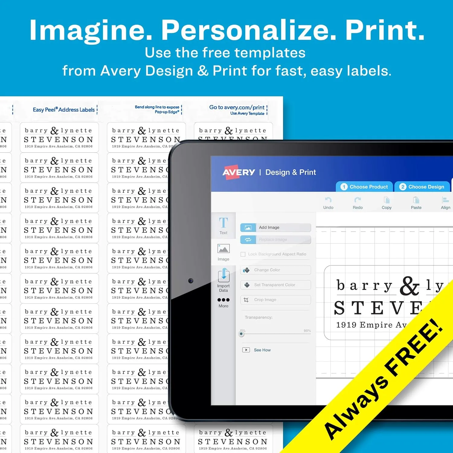 Avery Printable Glossy Clear Address Labels with Sure Feed & Easy Peel