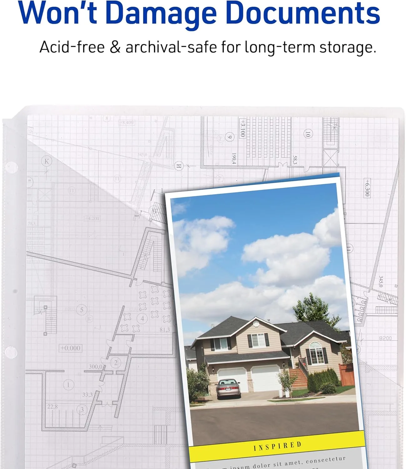 Avery Binder Pockets for 3-Ring Binders, Clear, Pack of 5 (75243)