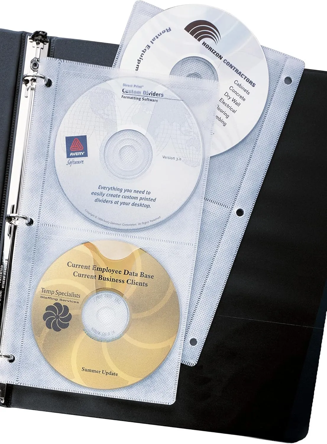 Avery Clear DVD Storage Sleeves for 3 Ring Binder, Two-Sided, Pack of 5 Holds 20 CD/DVDs Total (75263) One Size