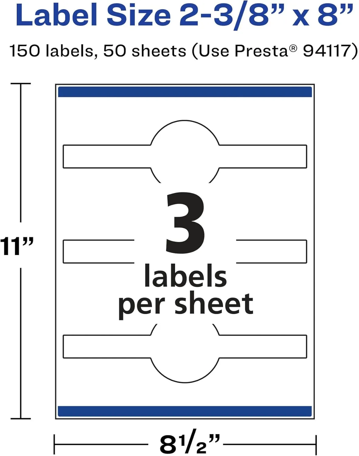 Avery Glossy Clear Wraparound Band Labels, Sure Feed Technology, 2-3/8" x 8"