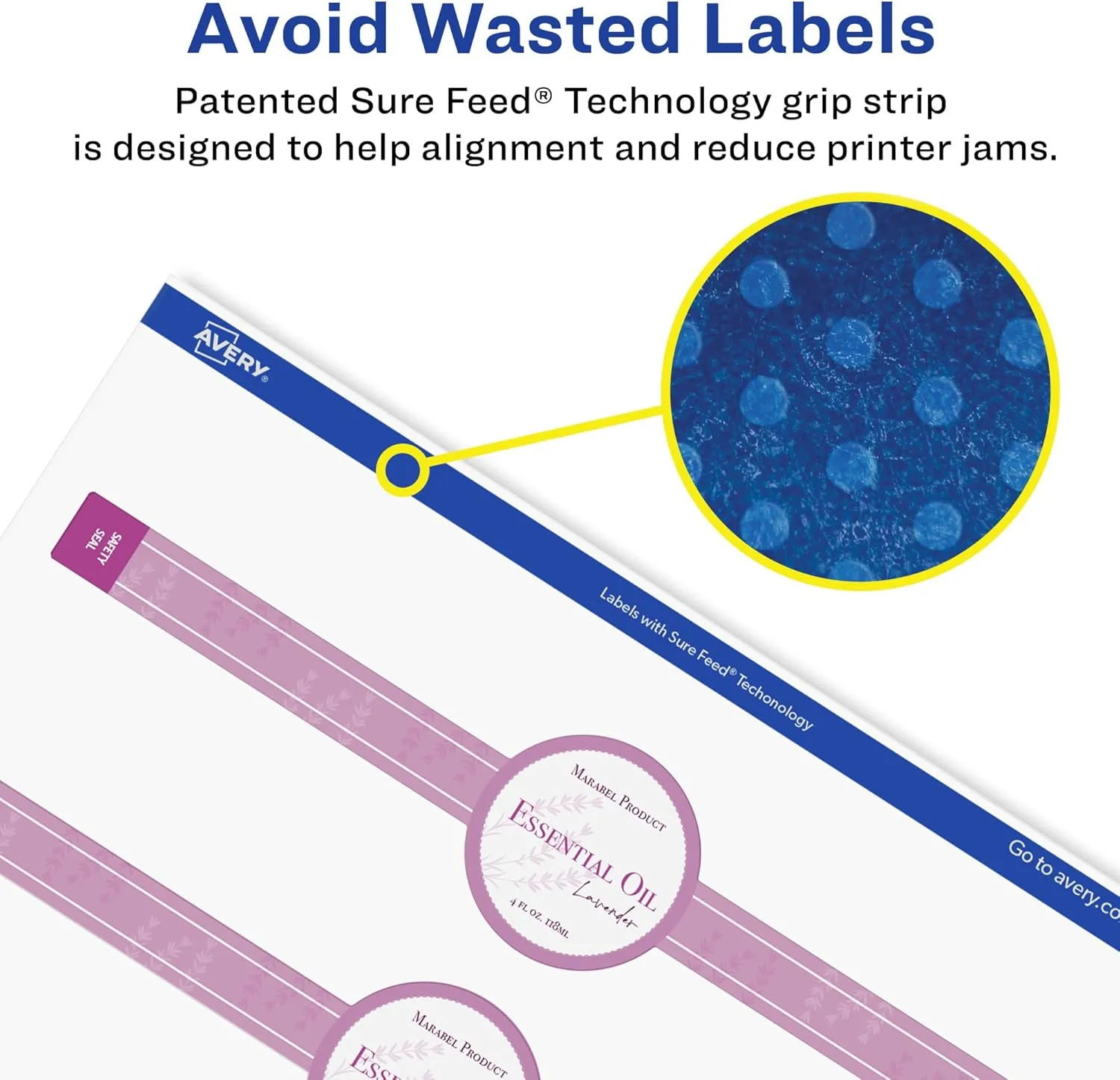 Avery Glossy Clear Wraparound Band Labels, Sure Feed Technology, 2-3/8" x 8"