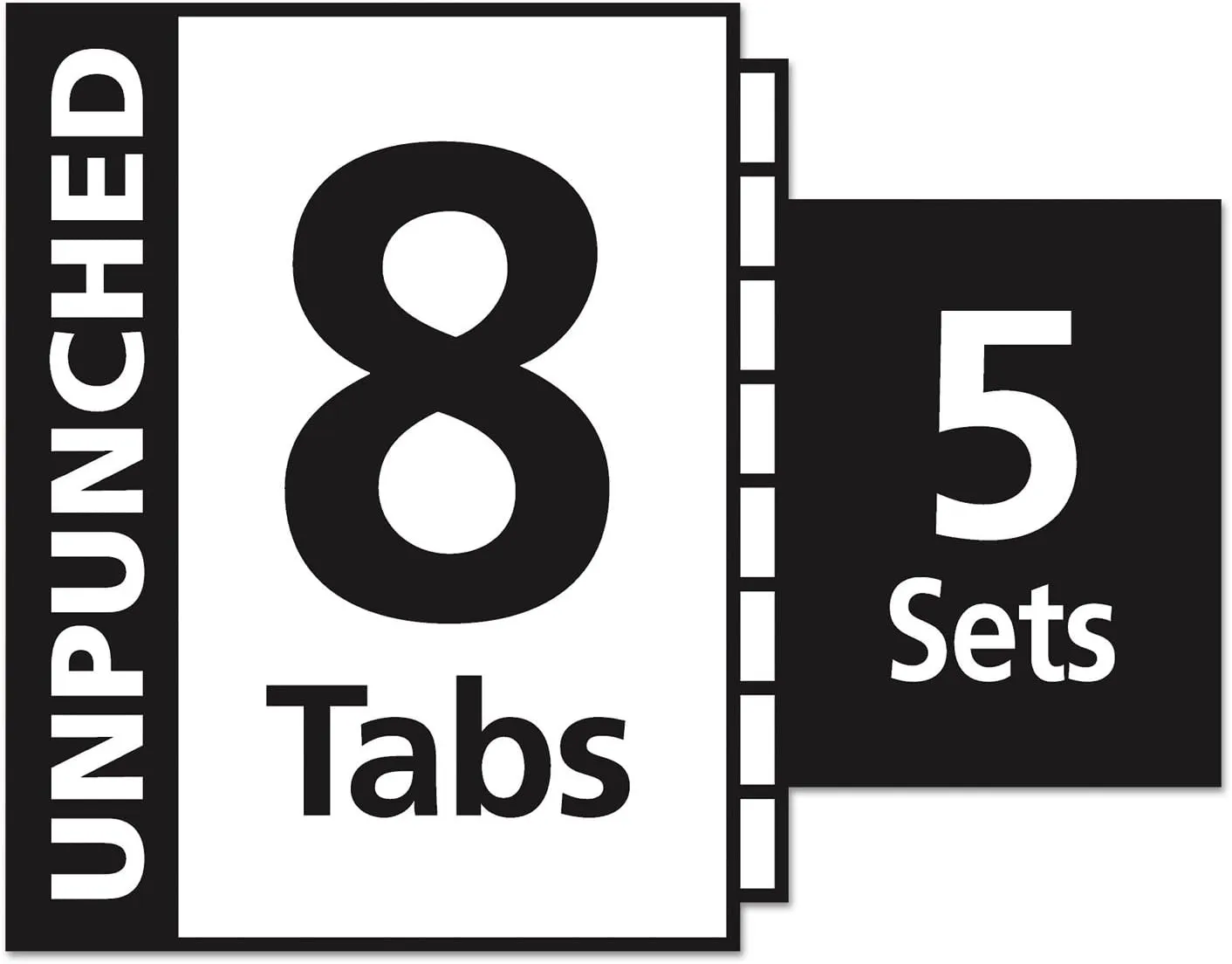 Avery Index Maker Clear Label Unpunched Dividers, 8-Tab, Box of 5 Sets (40 Dividers)