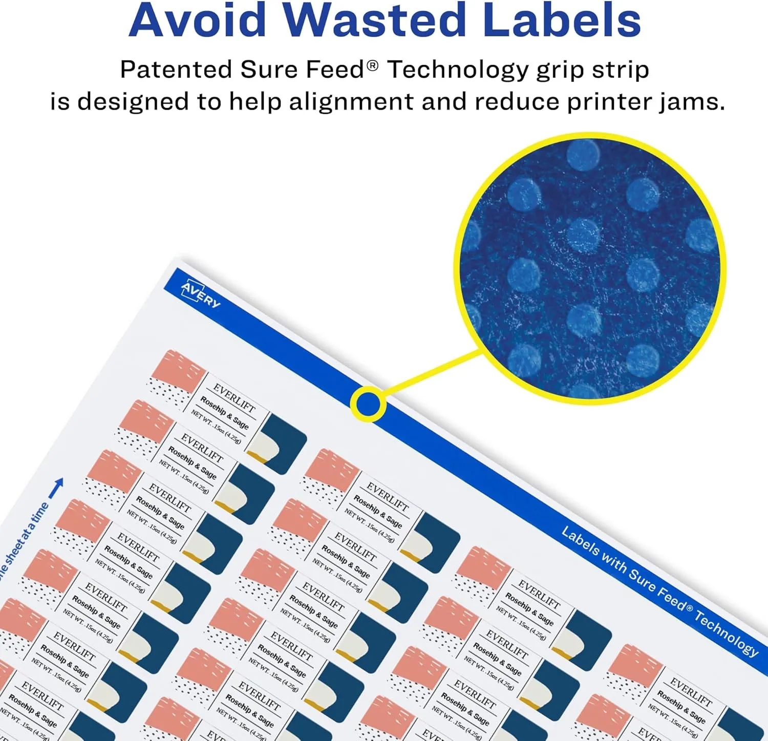 AVERY Glossy Clear Rectangle Labels, Sure Feed Technology, 0.5" x 1.75", Print-to-The-Edge, Laser/Inkjet Printable