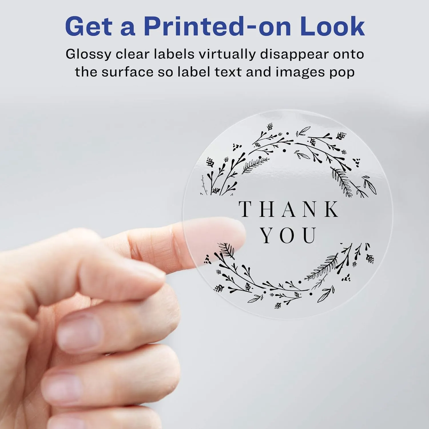 Avery Glossy Clear Round Labels, 1.625" Diameter, Pack of 500 - Make Custom Stickers (6582)