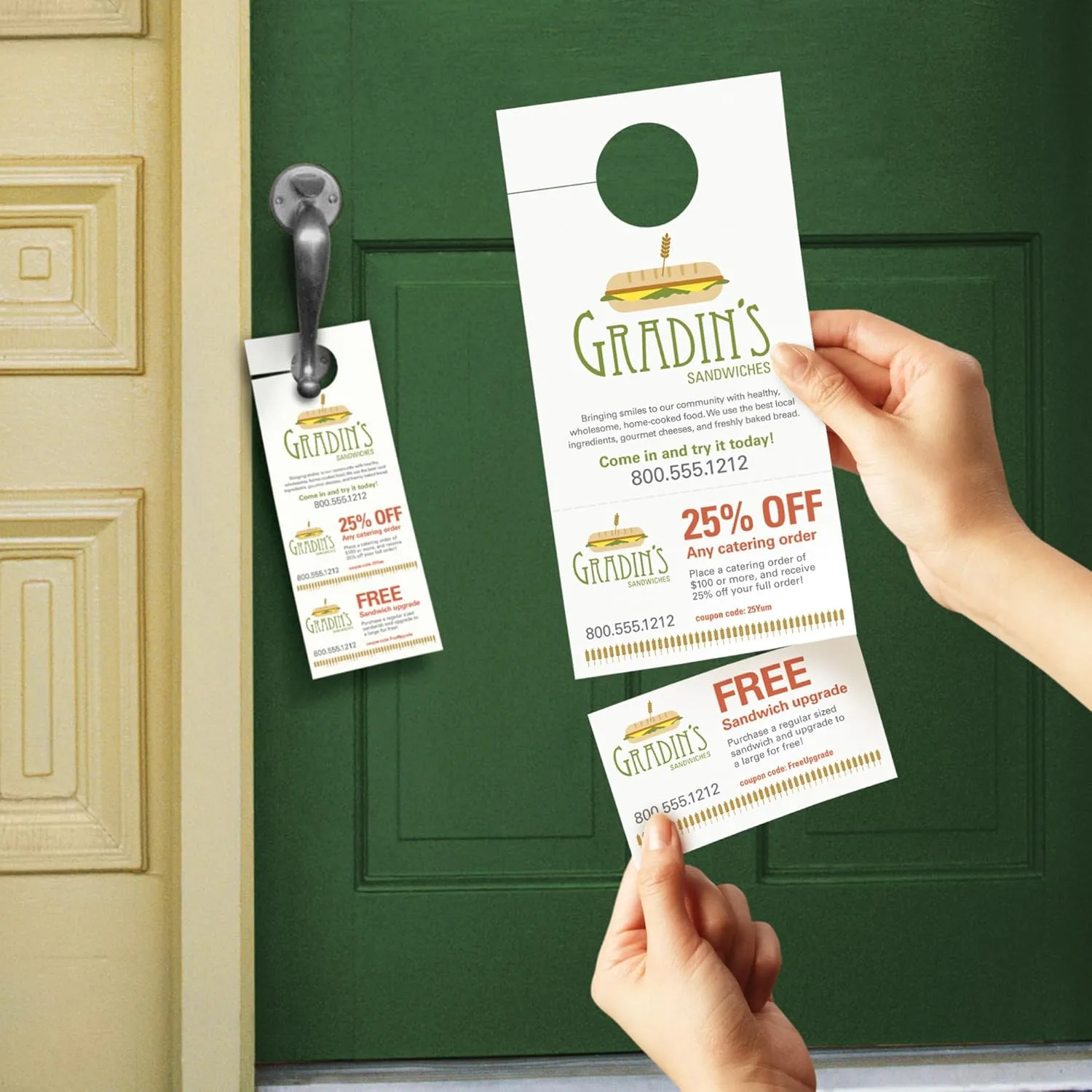 Avery Printable Door Hangers with Tear-Away Cards, 4.25" x 11", Matte White, 80 Blank Door Hangers for Laser and Inkjet Printers (16150) One Size