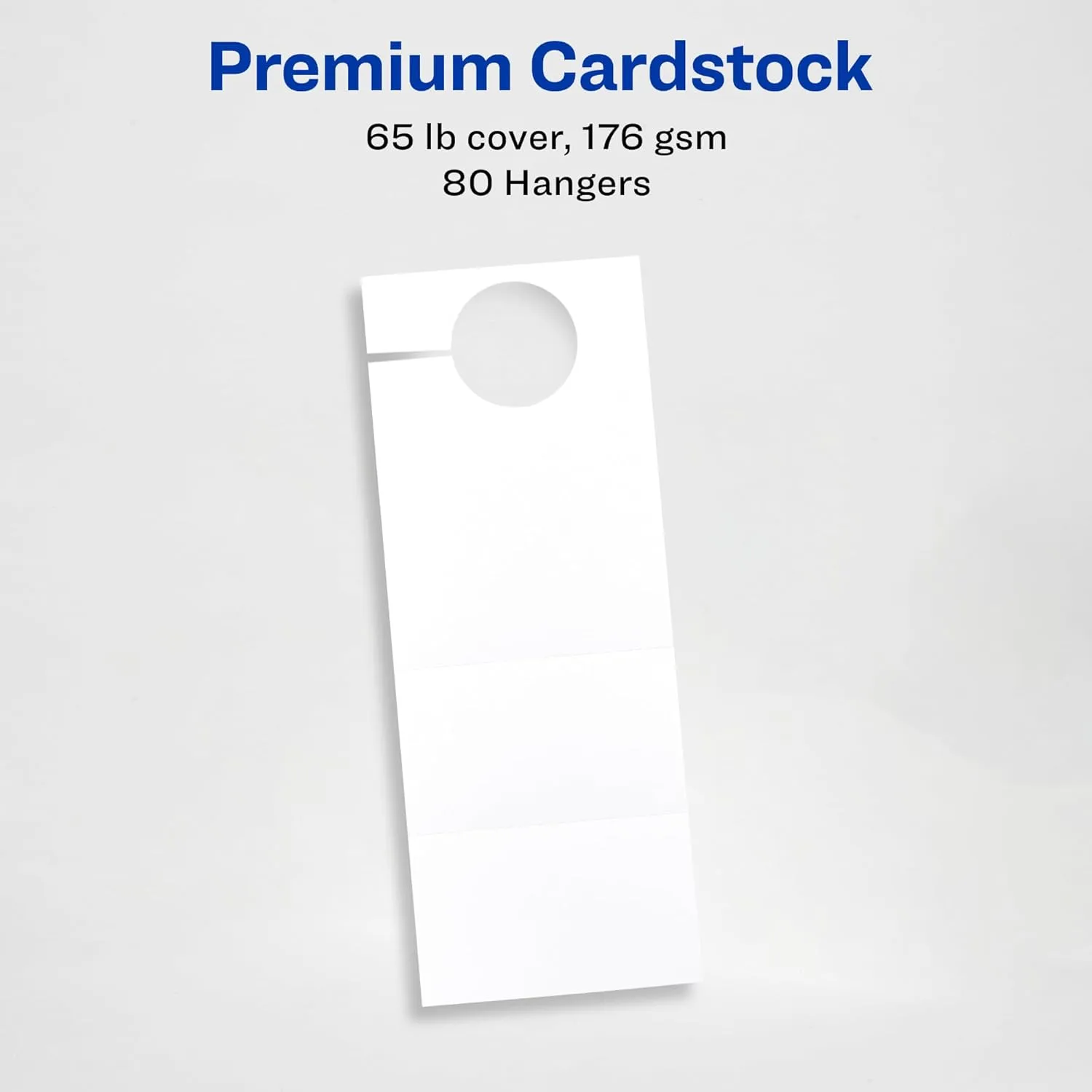 Avery Printable Door Hangers with Tear-Away Cards, 4.25" x 11", Matte White, 80 Blank Door Hangers for Laser and Inkjet Printers (16150) One Size
