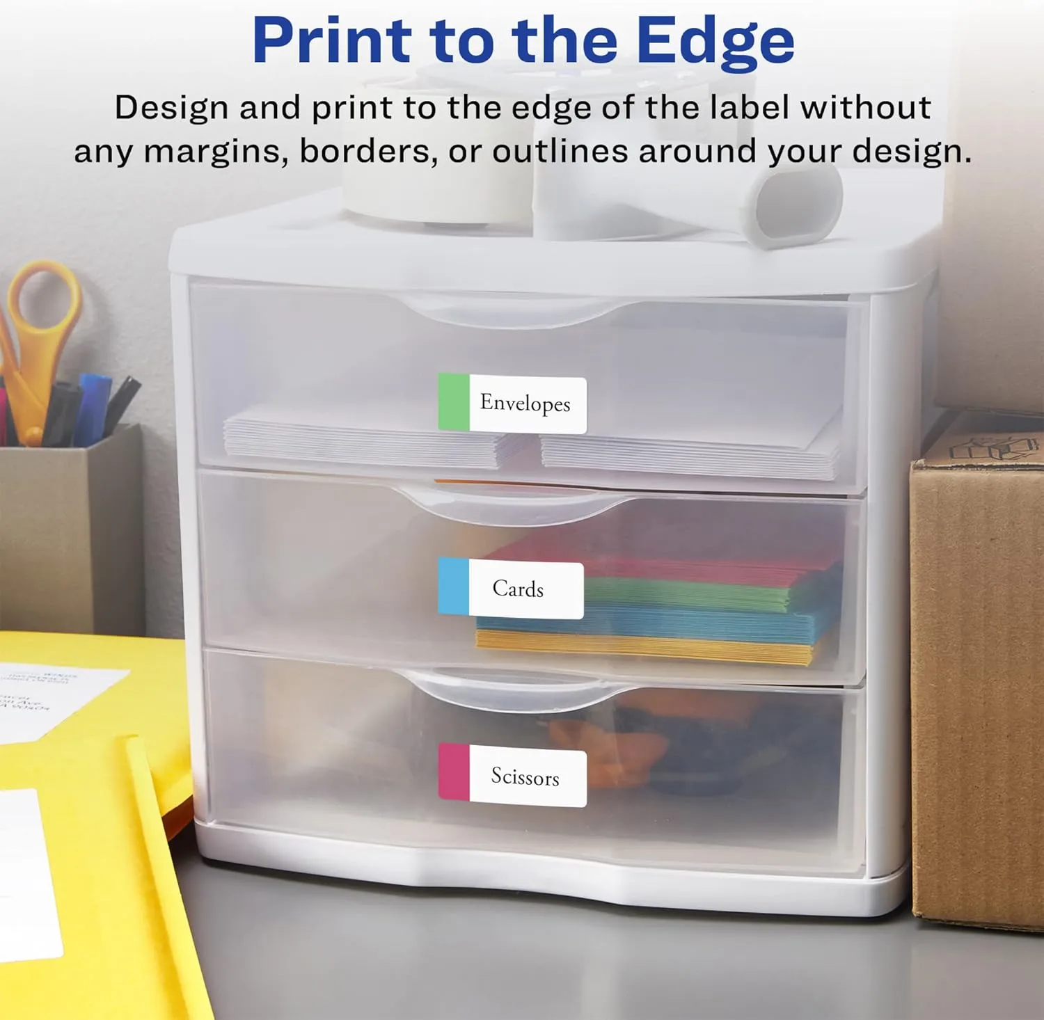 AVERY Durable Removable Rectangle Labels, Sure Feed Technology, 1" x 2-5/8", Matte White Film
