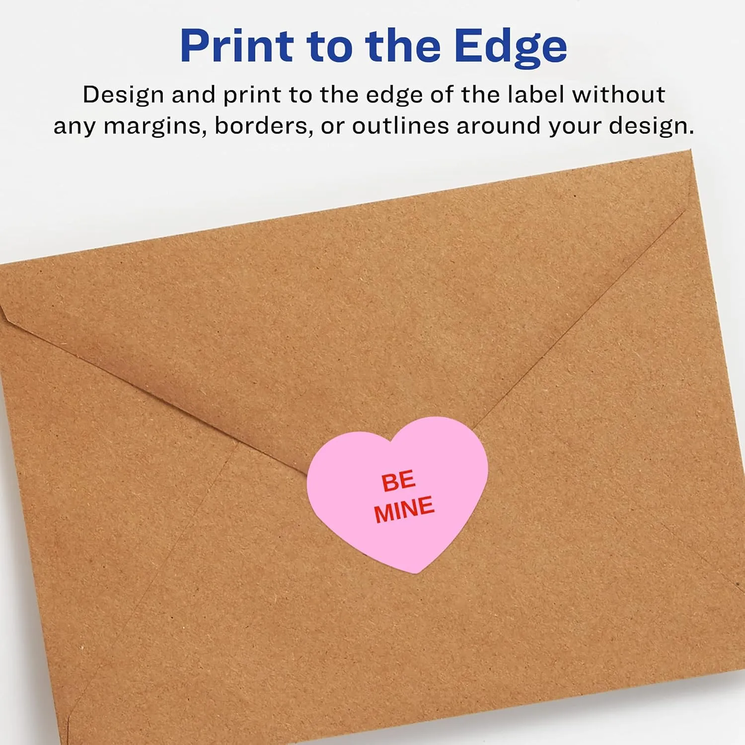 AVERY Matte White Heart Labels, Sure Feed Technology, 2-9/32" x 1-27/32"